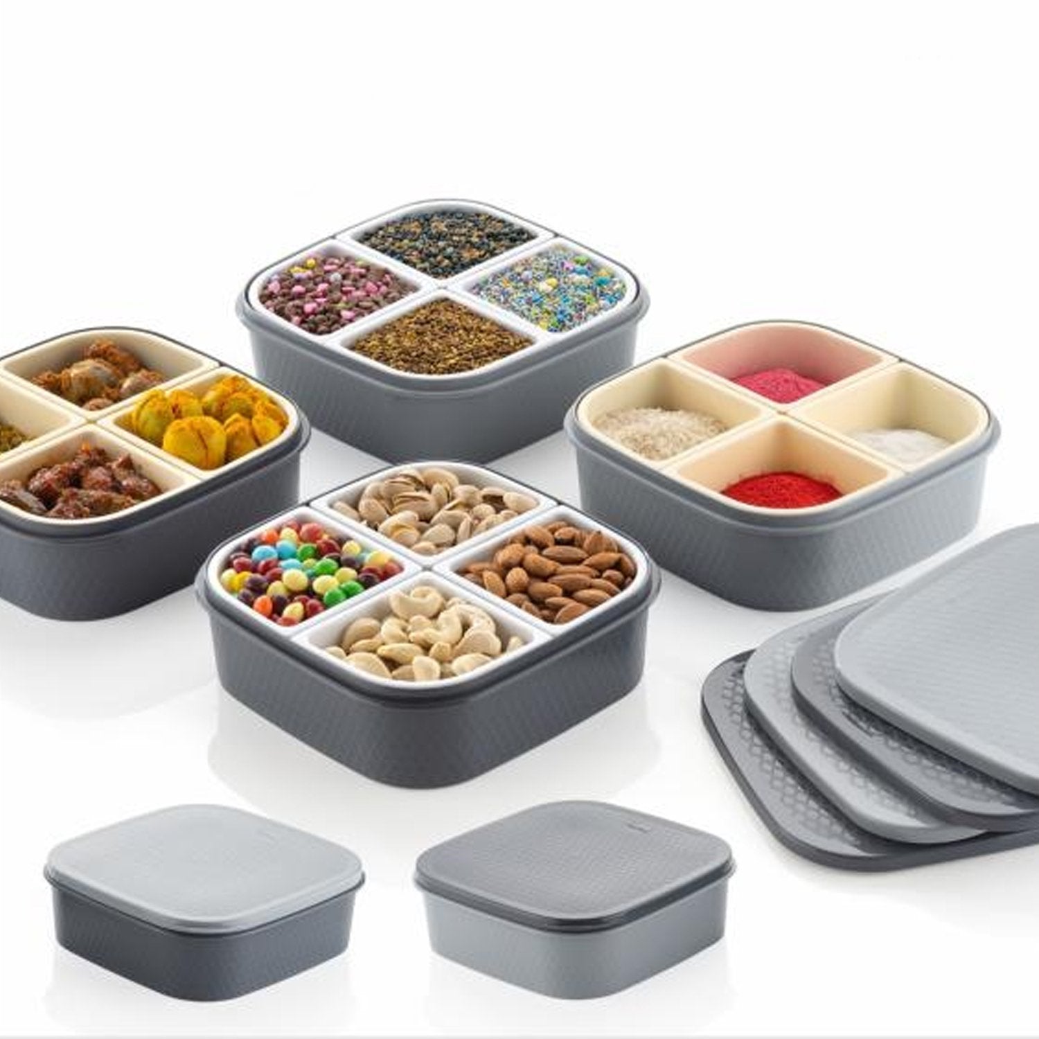 Dry Fruit & Chocolate Serving Box – BPA-Free Multipurpose Gift Tray with Airtight Containers