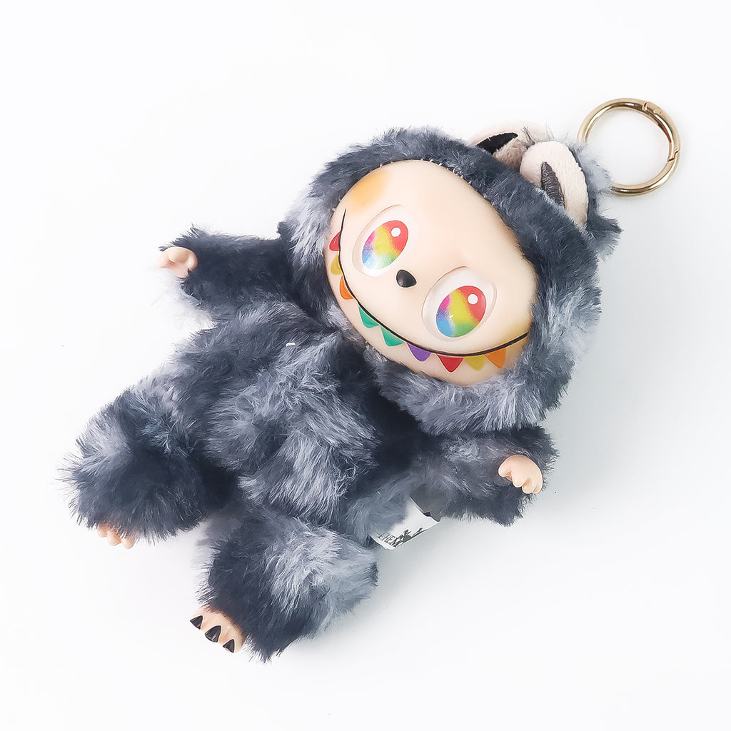 Black Plush Toy Keychain – Soft Cartoon Animal Mini Toy with Hook for Bags & Gifts (1 Pc)