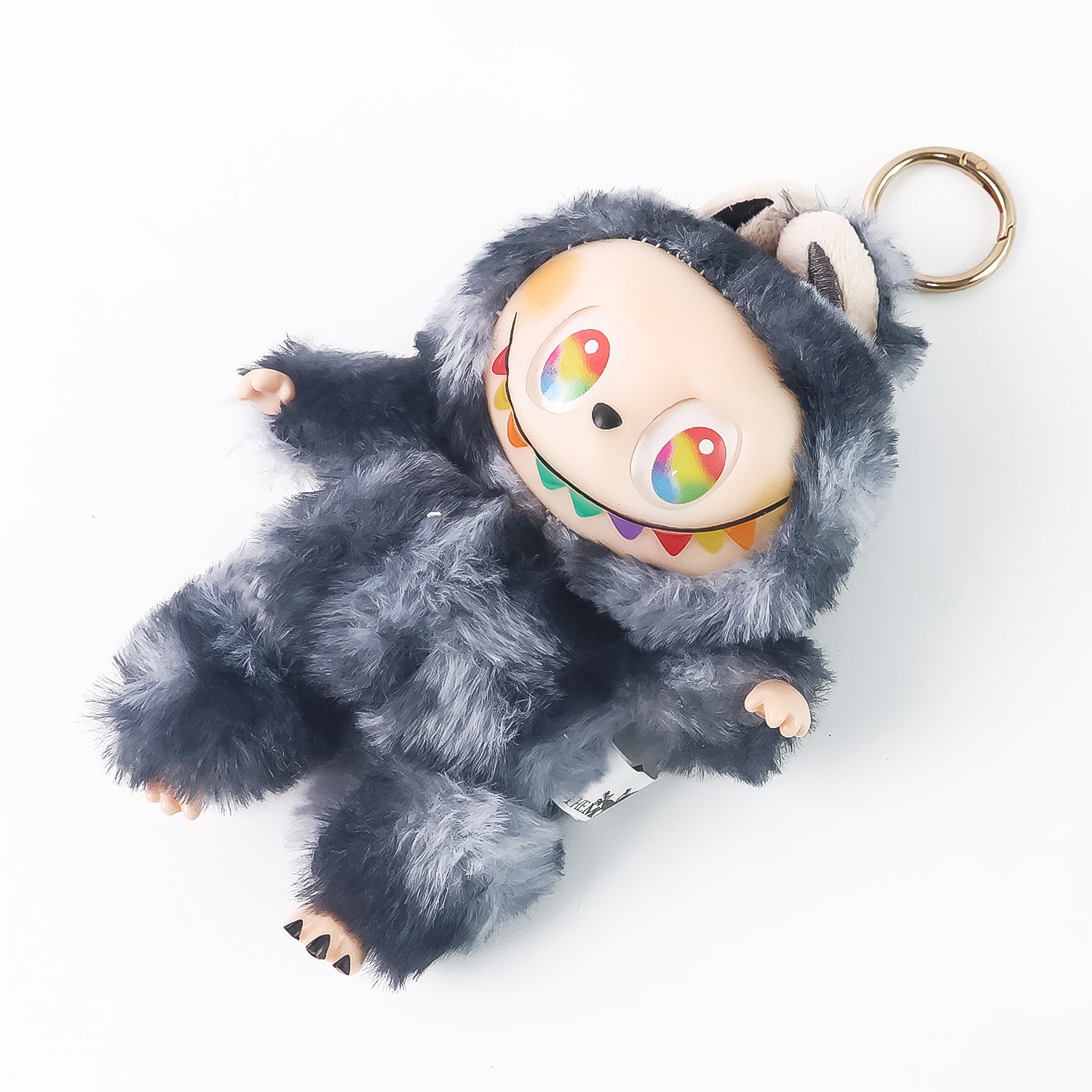 Black Plush Toy Keychain – Soft Cartoon Animal Mini Toy with Hook for Bags & Gifts (1 Pc)