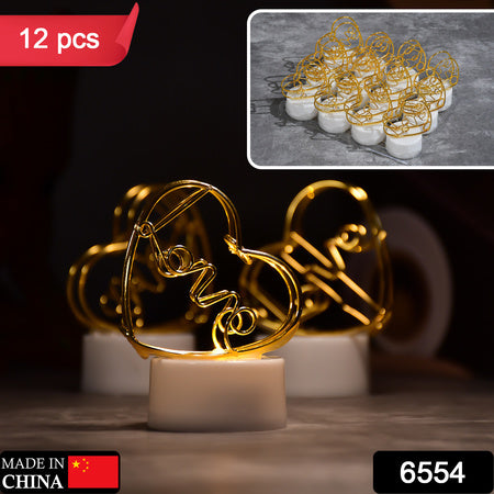 Multicolor Flameless Heart Design LED Candles – Set of 12 for Decoration