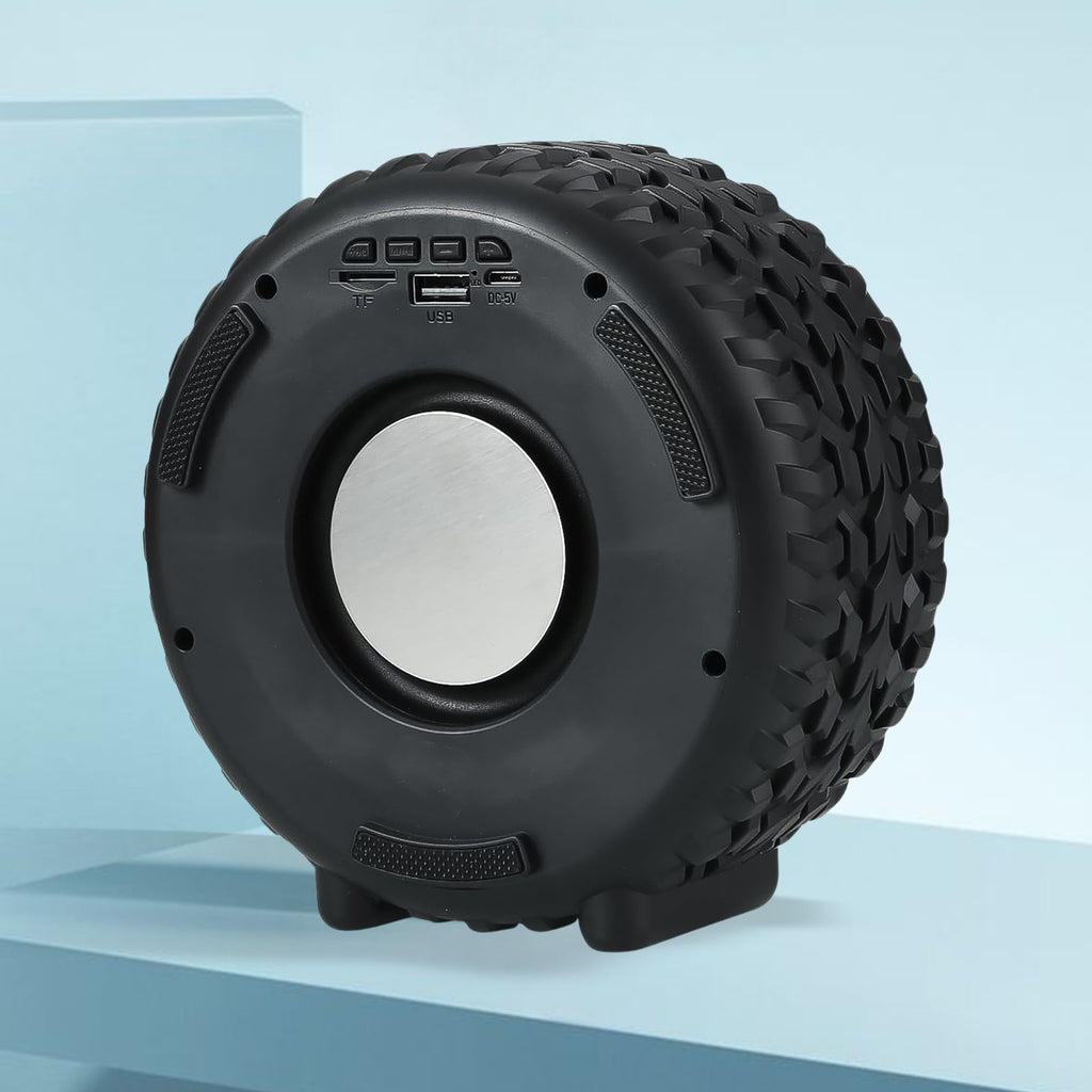 Portable Tyre-Shaped Wireless Bluetooth Speaker – Deep Bass, USB/TF Card Support | Indoor & Outdoor Use
