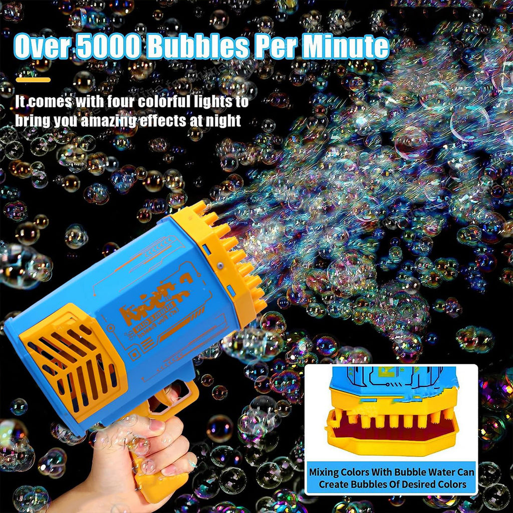 69-Hole Big Rocket Boom Bubble Gun – Rechargeable & Powerful