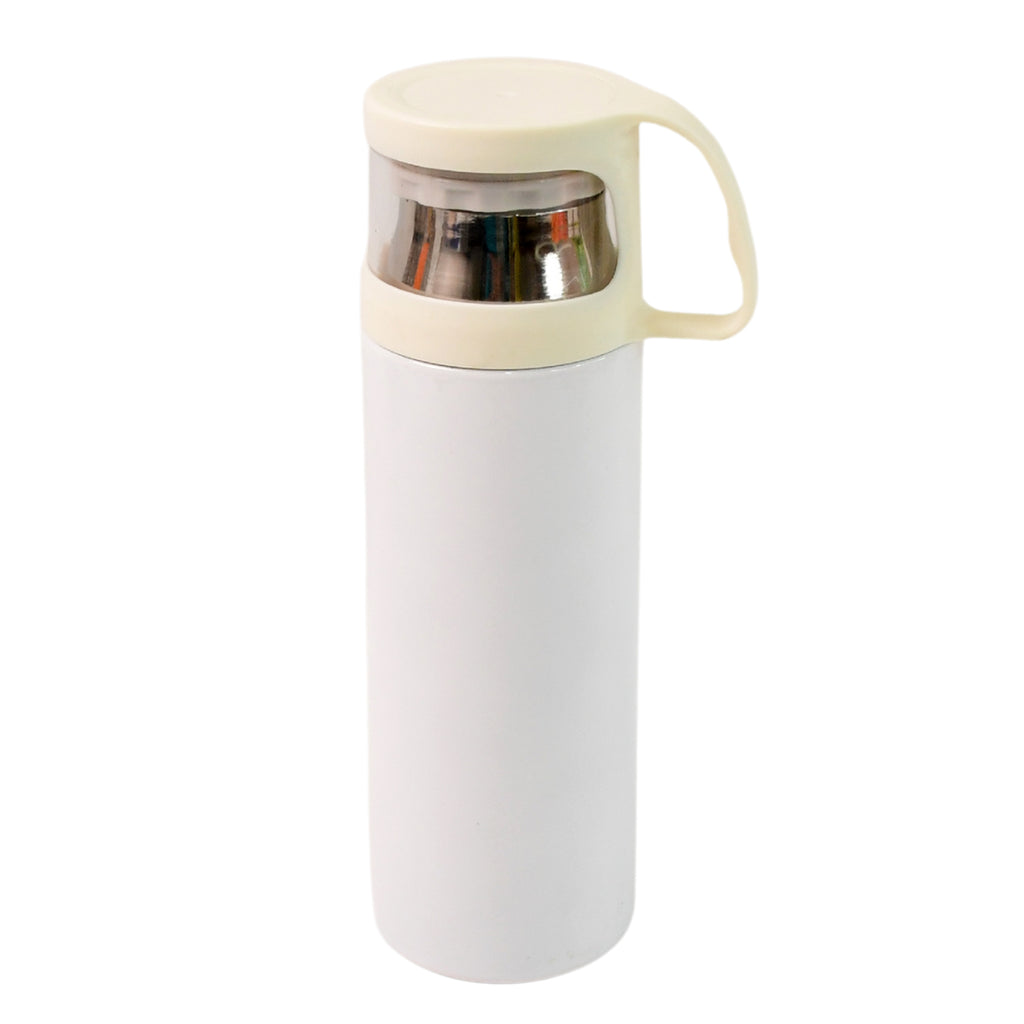 350 ML Stainless Steel Insulated Vacuum Bottle – Leak-Proof Hot & Cold Thermos Flask with Transparent Lid & Handle