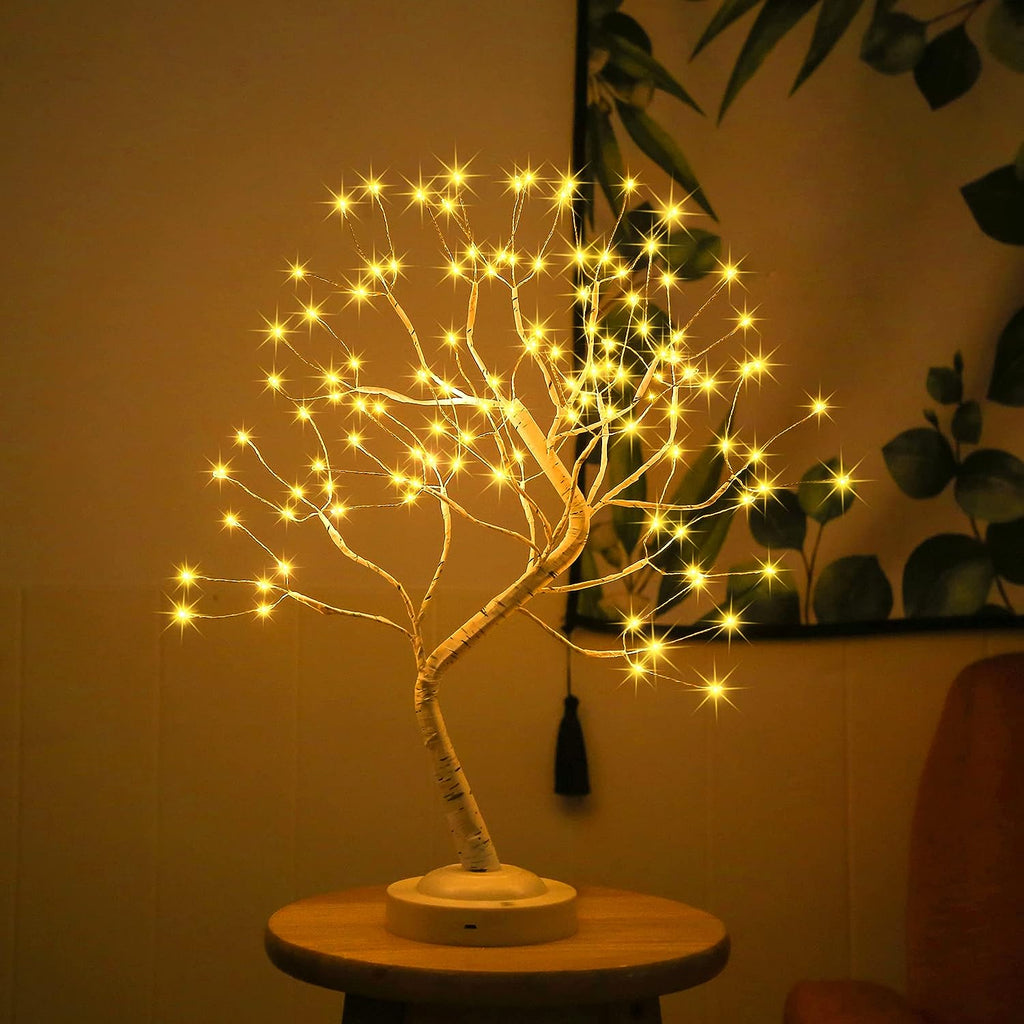 108 LED Birch Tree Lights – Artificial Tabletop Fairy Tree Lamp with 8 Lighting Modes