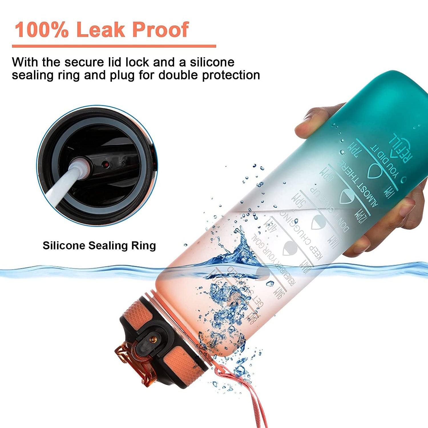 Motivational Water Bottle with Straw – BPA-Free & Leakproof (600–700 ML)