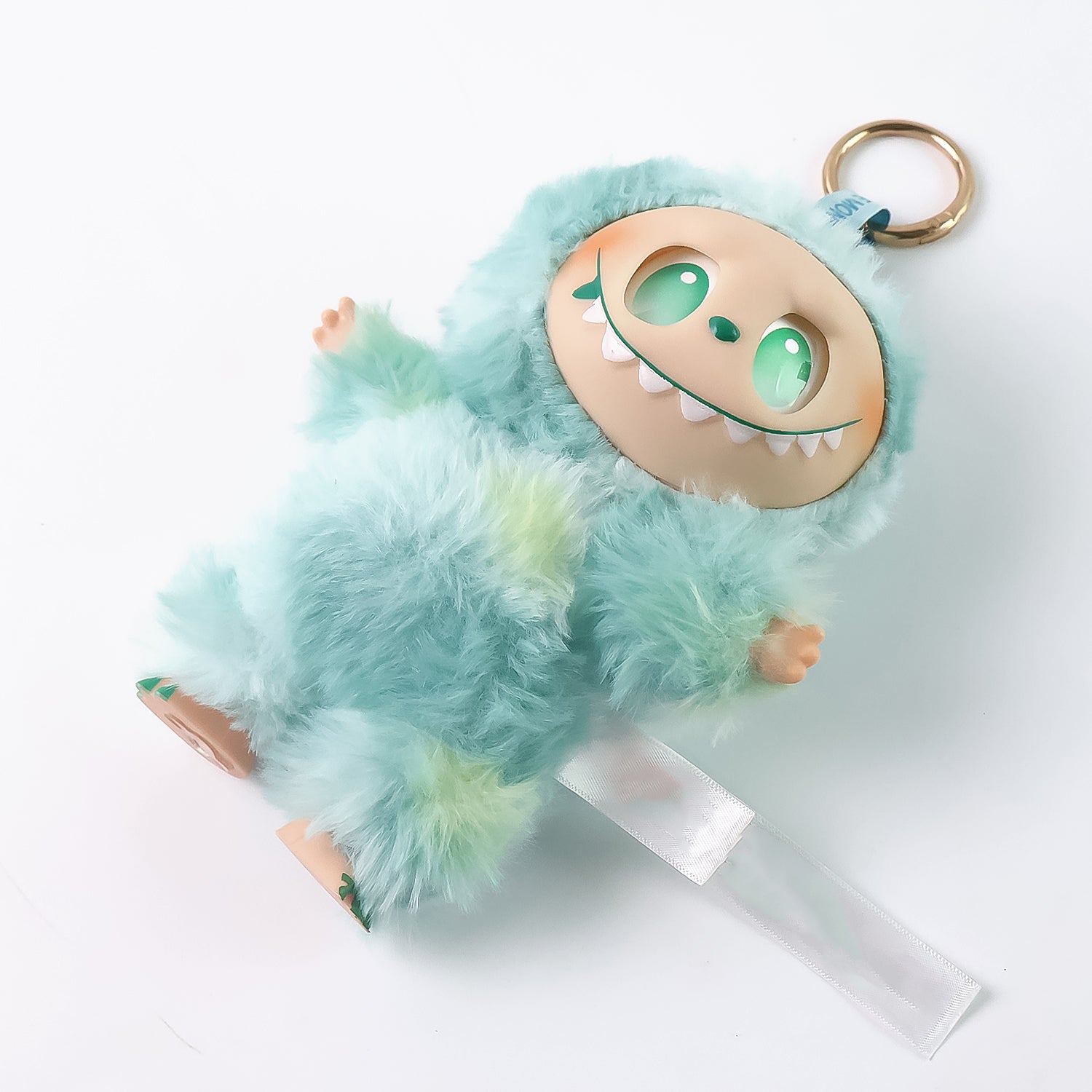 Mint Green Plush Toy Keychain – Soft Cartoon Bag Charm with Hook for Kids & Gifts (1 Pc)