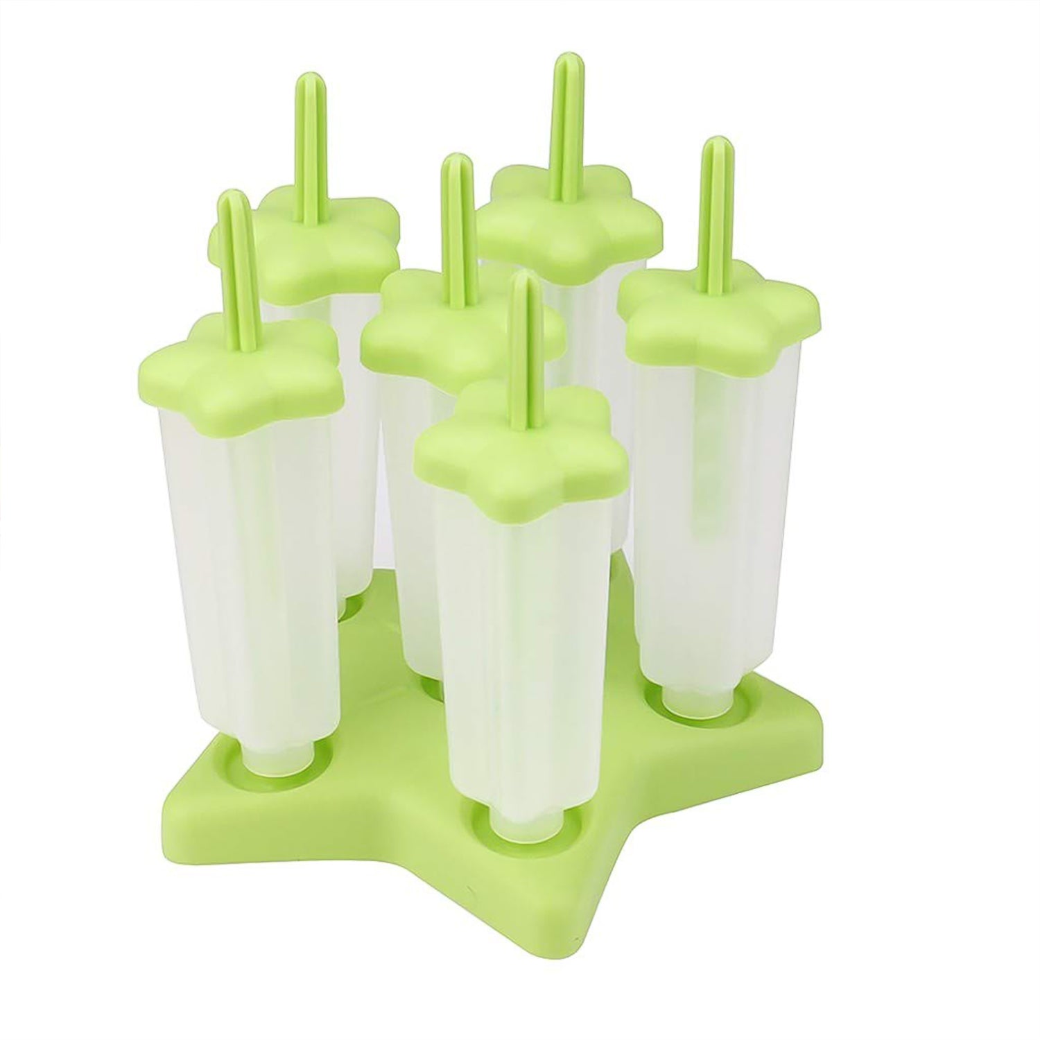 Plastic Ice Cream Molds – BPA-Free 6-Piece Set with Lids | Reusable Manual Ice Cream Maker for Kids & Adults