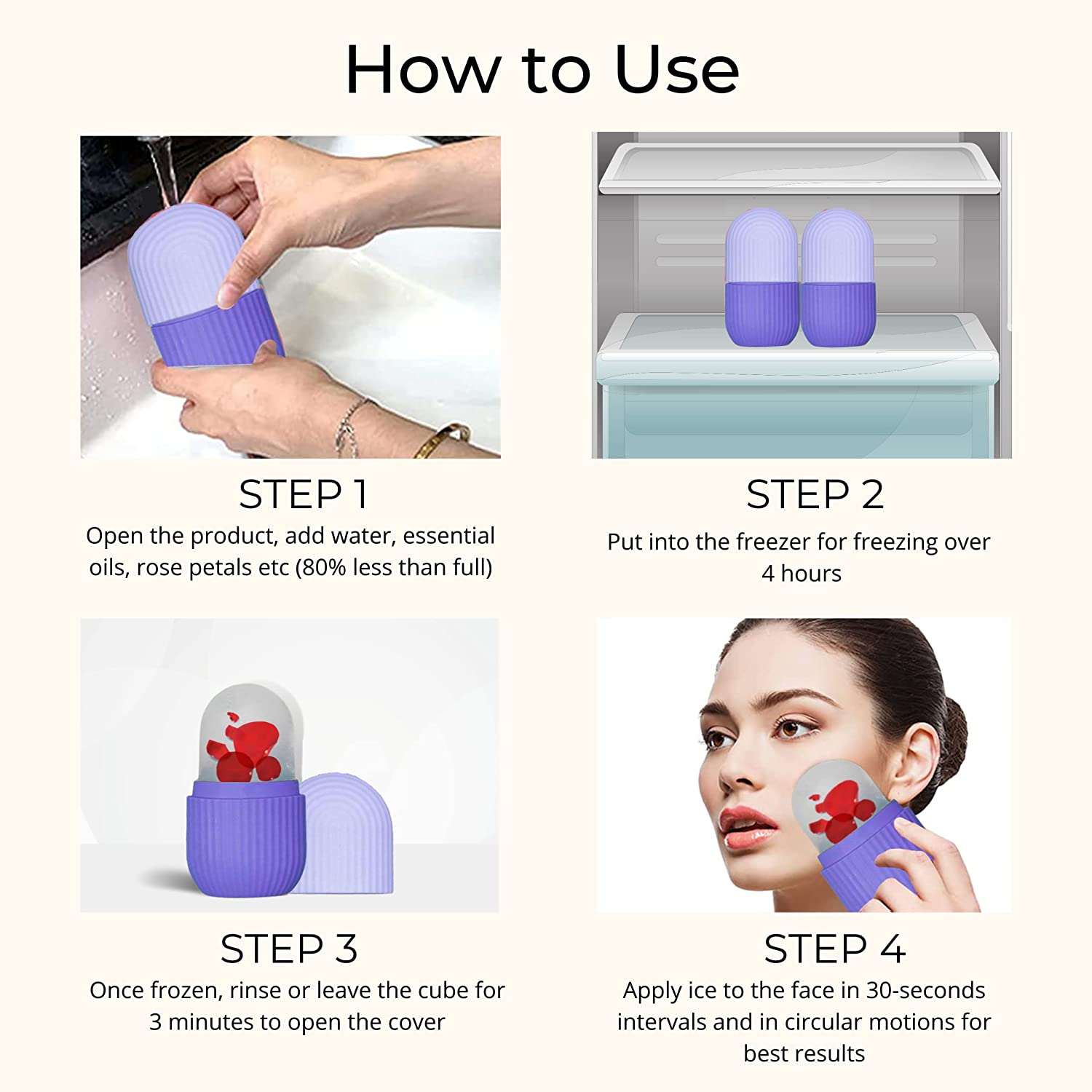 Beauty Ice Roller For Face Massager Eye Reusable Face Rollers Facial Roller ( Purple Color)