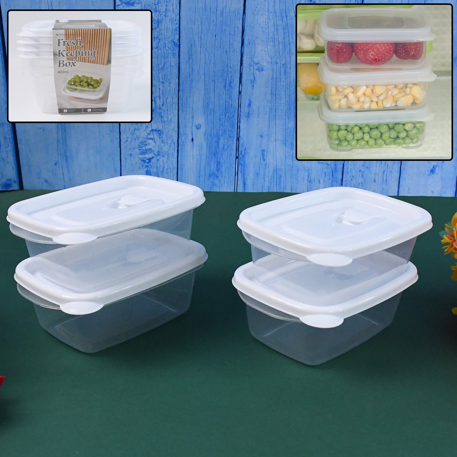 Microwave & Freezer Safe Food Containers – 4 Pc Reusable Set