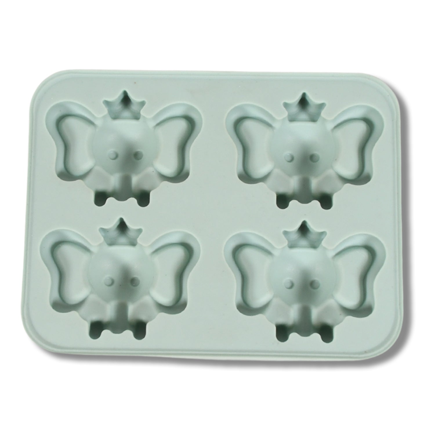 Silicone Cartoon Shape 4-Grid Ice Cube Tray – Flexible Food-Grade Mould for Ice, Candy & Chocolate (1 Pc)