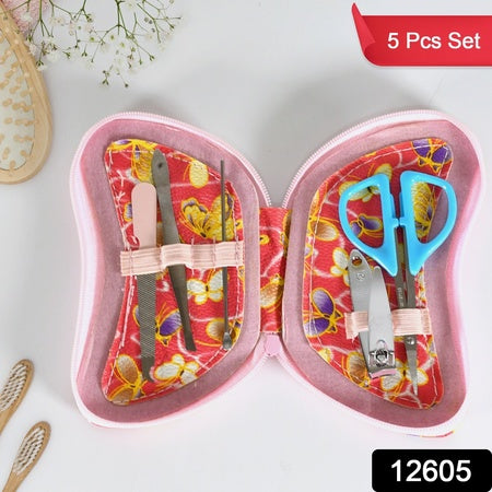 5-in-1 Stainless Steel Manicure & Grooming Kit – Travel-Friendly Luxury Set