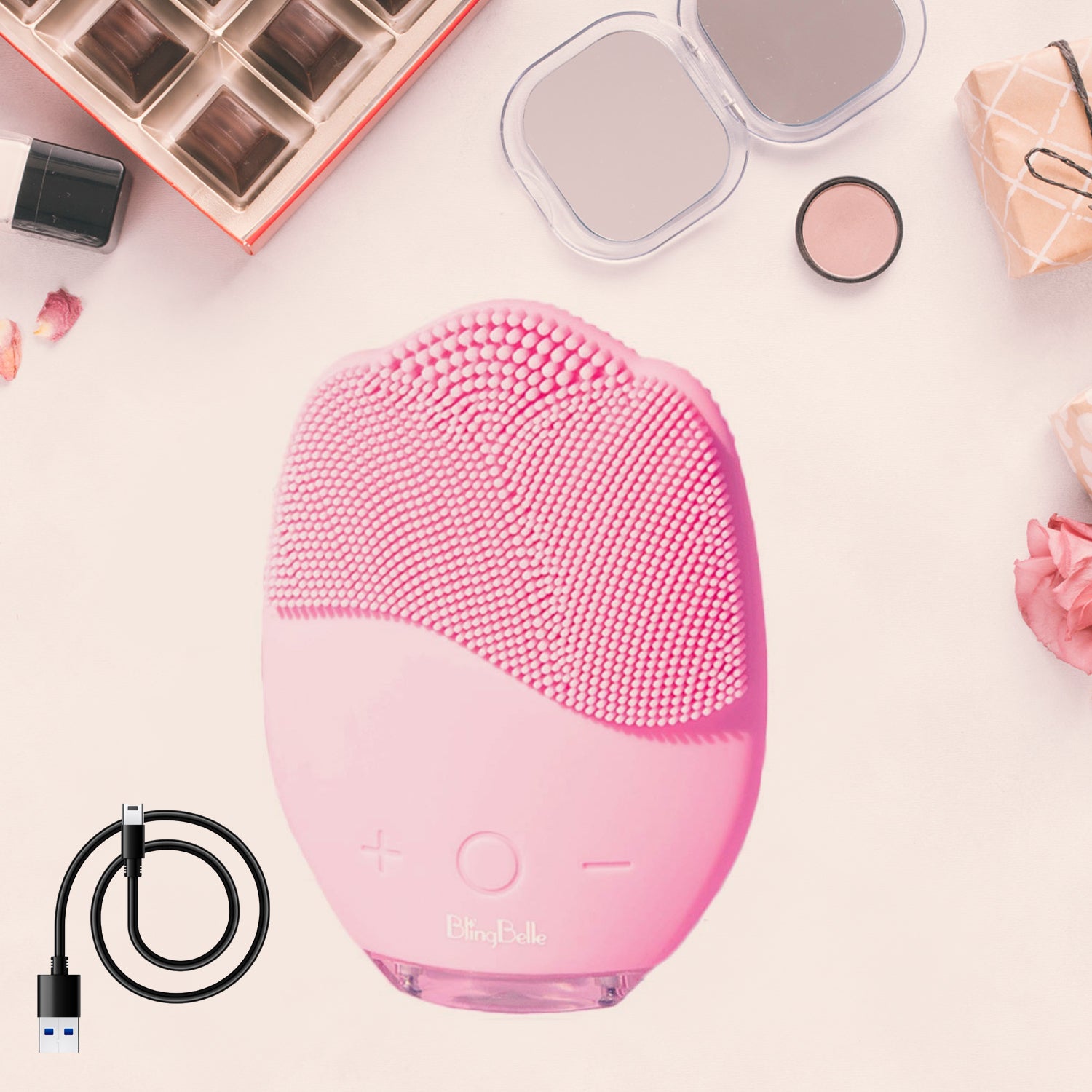 Rechargeable Sonic Silicone Face Cleansing Brush – Deep Pore Cleaner with Vibration Technology | Waterproof & USB Rechargeable (1 Pc)