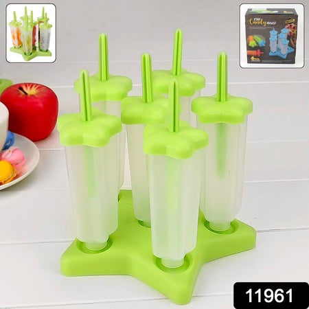 Plastic Ice Cream Molds – BPA-Free 6-Piece Set with Lids | Reusable Manual Ice Cream Maker for Kids & Adults