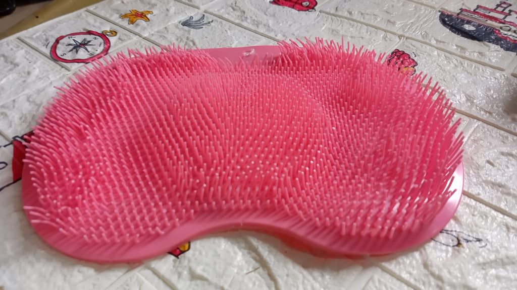 Silicone Bath Massage Cushion With Suction Cup Shower Foot Scubber Brush Foot Bath Mat Scrubber Anti-Slip Exfoliating Dead Skin Massage Pad Lazy Wash Feet Bathroom Mat