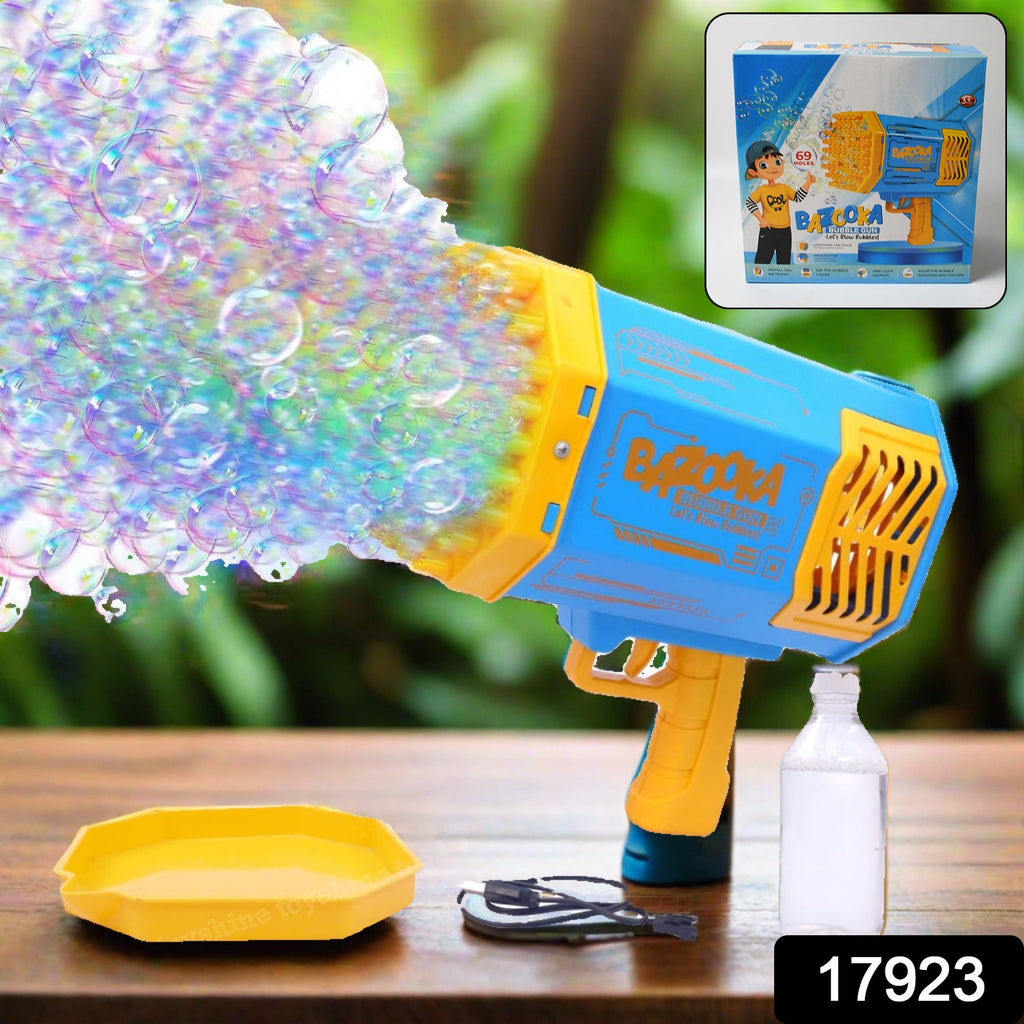 69-Hole Big Rocket Boom Bubble Gun – Rechargeable & Powerful