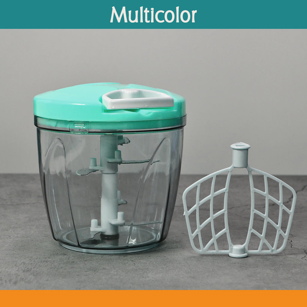 2 in 1 Manual Food Chopper – 6 Blade Handheld Vegetable Cutter (1000ml)
