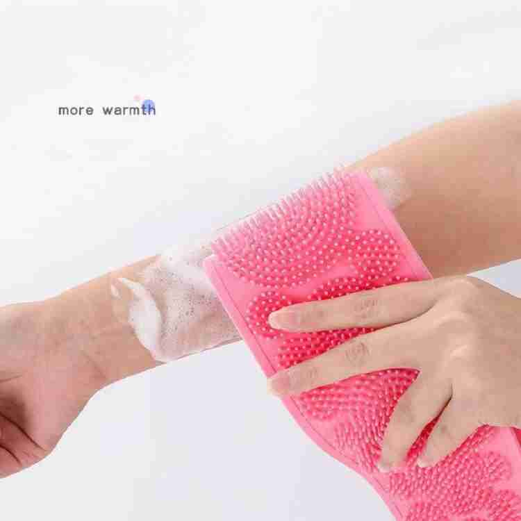 Unique Silicone Bath Body Brush – 60 cm Exfoliating Long Back Scrubber | Double-Sided with Hook Design (1 Pc)