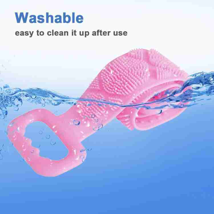 Unique Silicone Bath Body Brush – 60 cm Exfoliating Long Back Scrubber | Double-Sided with Hook Design (1 Pc)