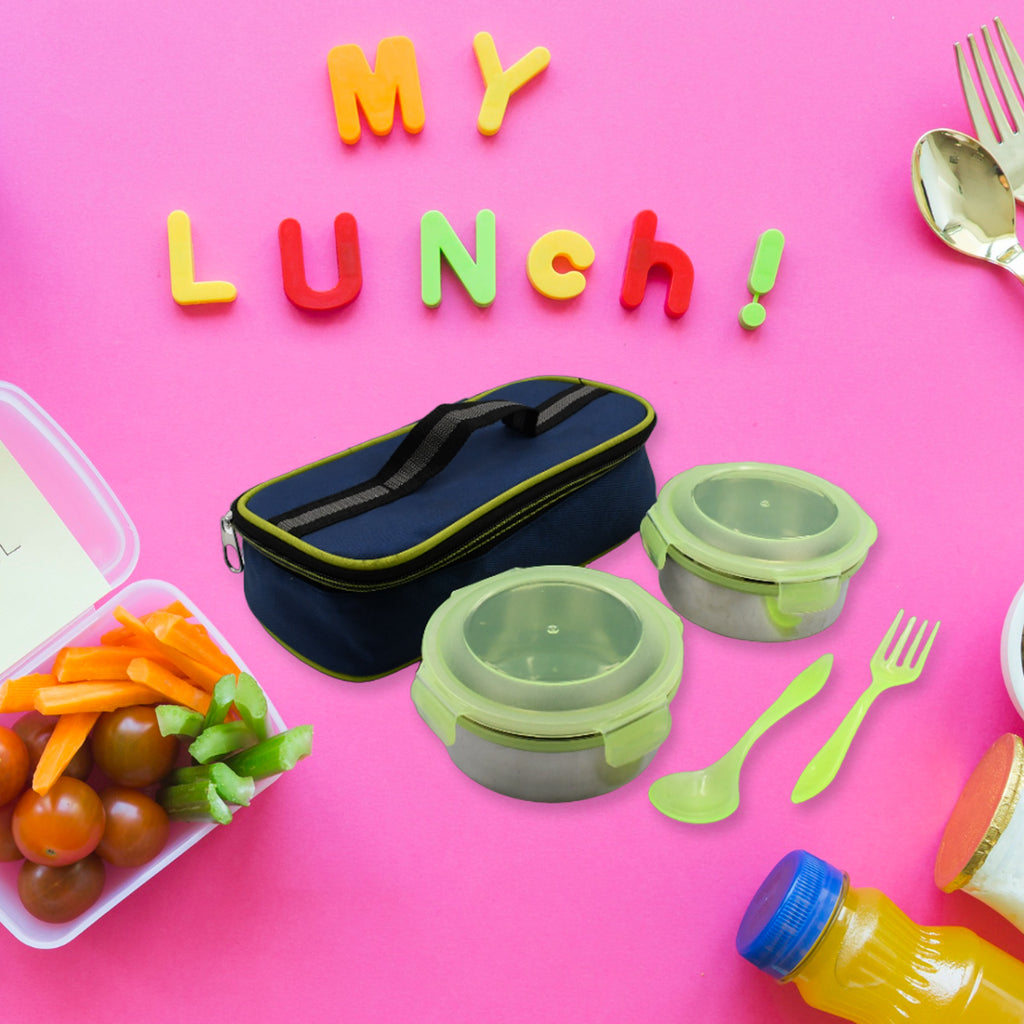 Airtight & Leak-Proof Stainless Steel Lunch Box – 3 Compartment Set