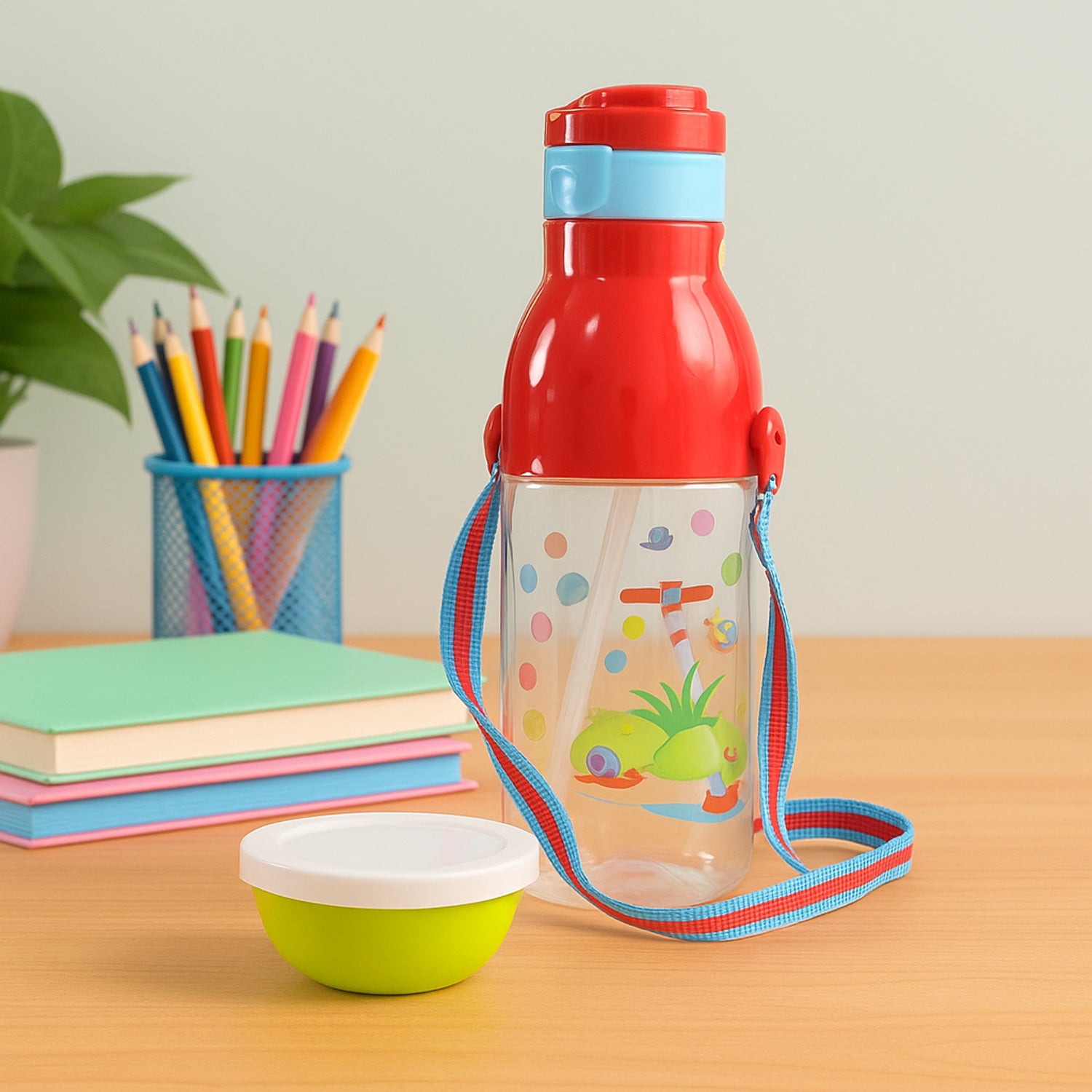 800 ML Transparent Sports Water Bottle – With Straw & Strap, BPA-Free