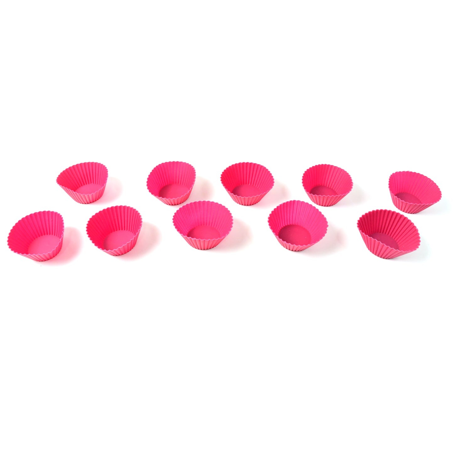 Cup Cake Silicone Moulds – Set of 10 Reusable Non-Stick Baking Cups for Cupcakes, Muffins & Jelly (Random Color)