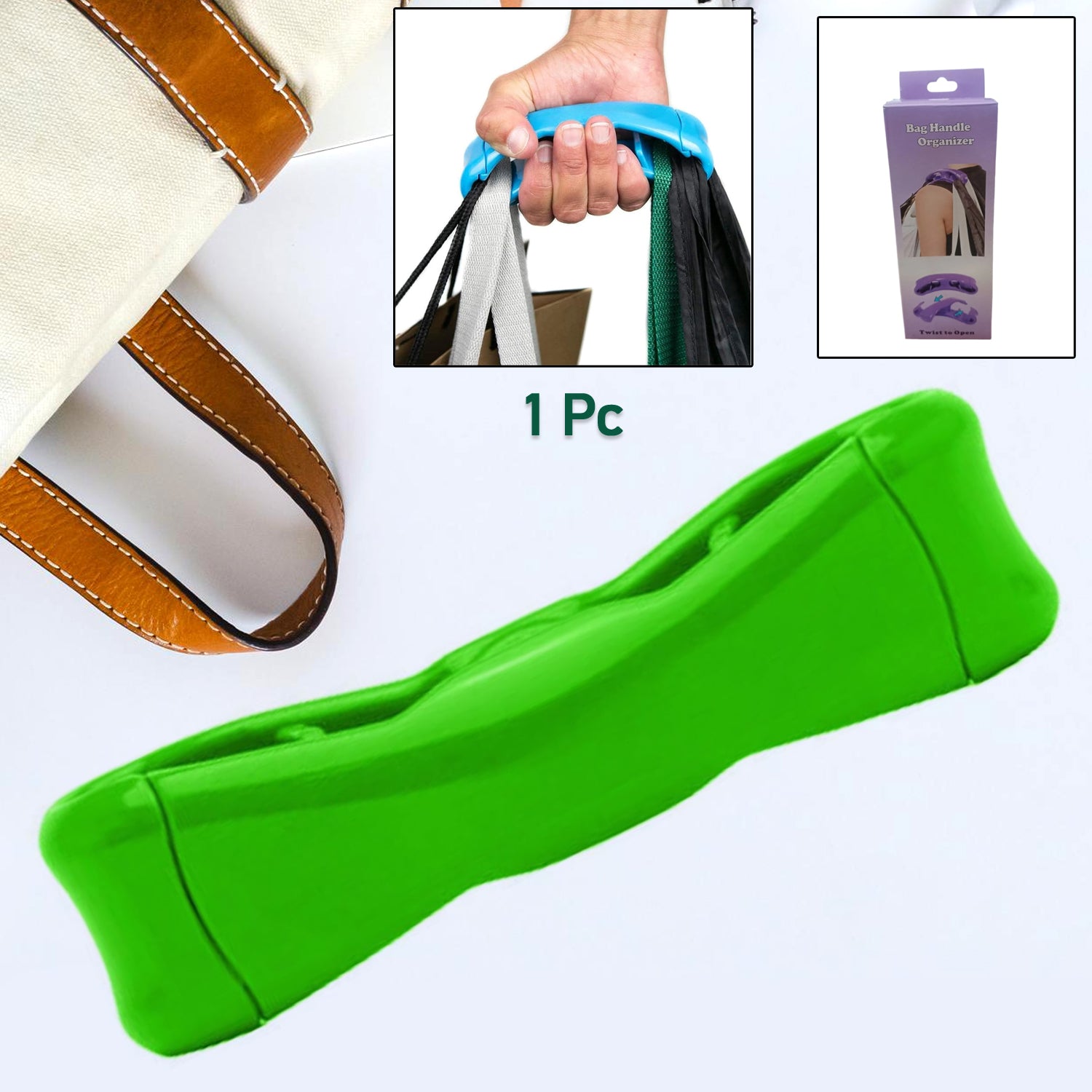 Click & Carry Grocery Bag Holder – Hands-Free Bag Carrier with Padded Grip | Multi-Use Plastic Handle (1 Pc)