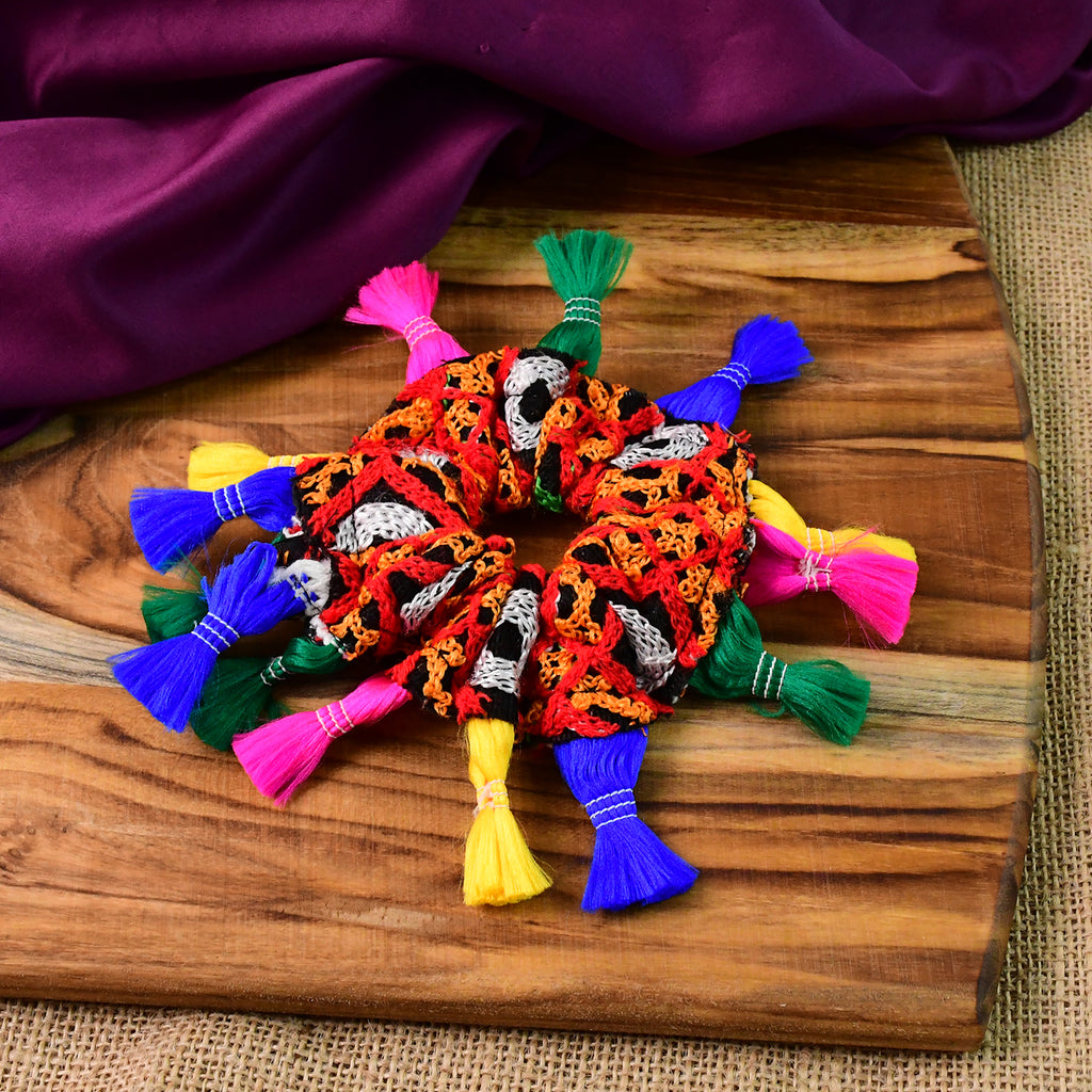 Traditional Multicolor Navratri Hair Bun - Ethnic Juda Hair Accessory for Garba & Dance