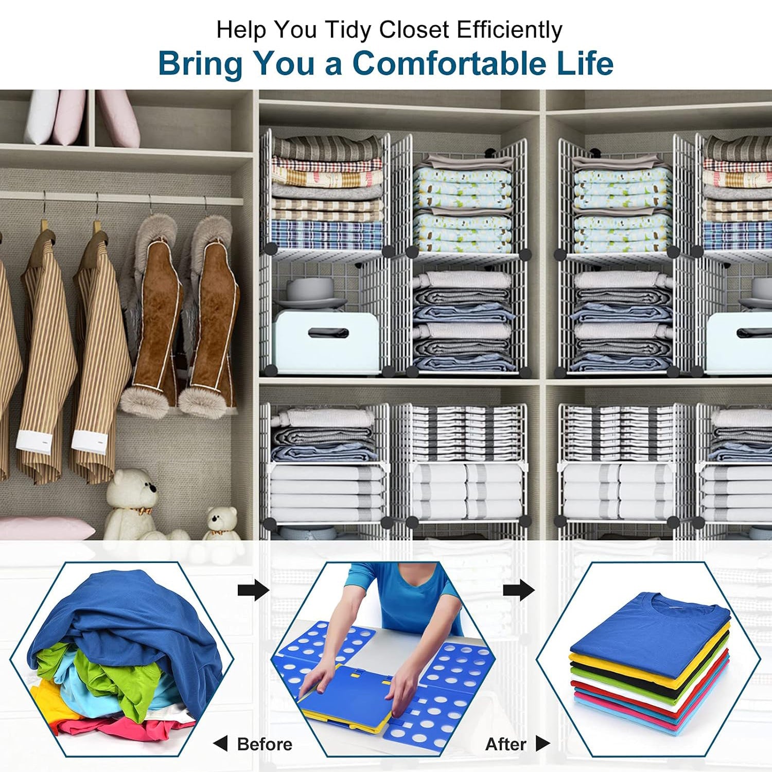 Large Folding Clothes Board – Double Reinforced, Easy-Fold Laundry Organizer | For Shirts, T-Shirts & More