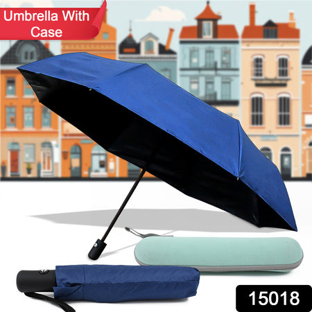 2-Fold Manual Umbrella – Windproof, Sunproof & Rainproof | For Men, Women & Kids (With Case)