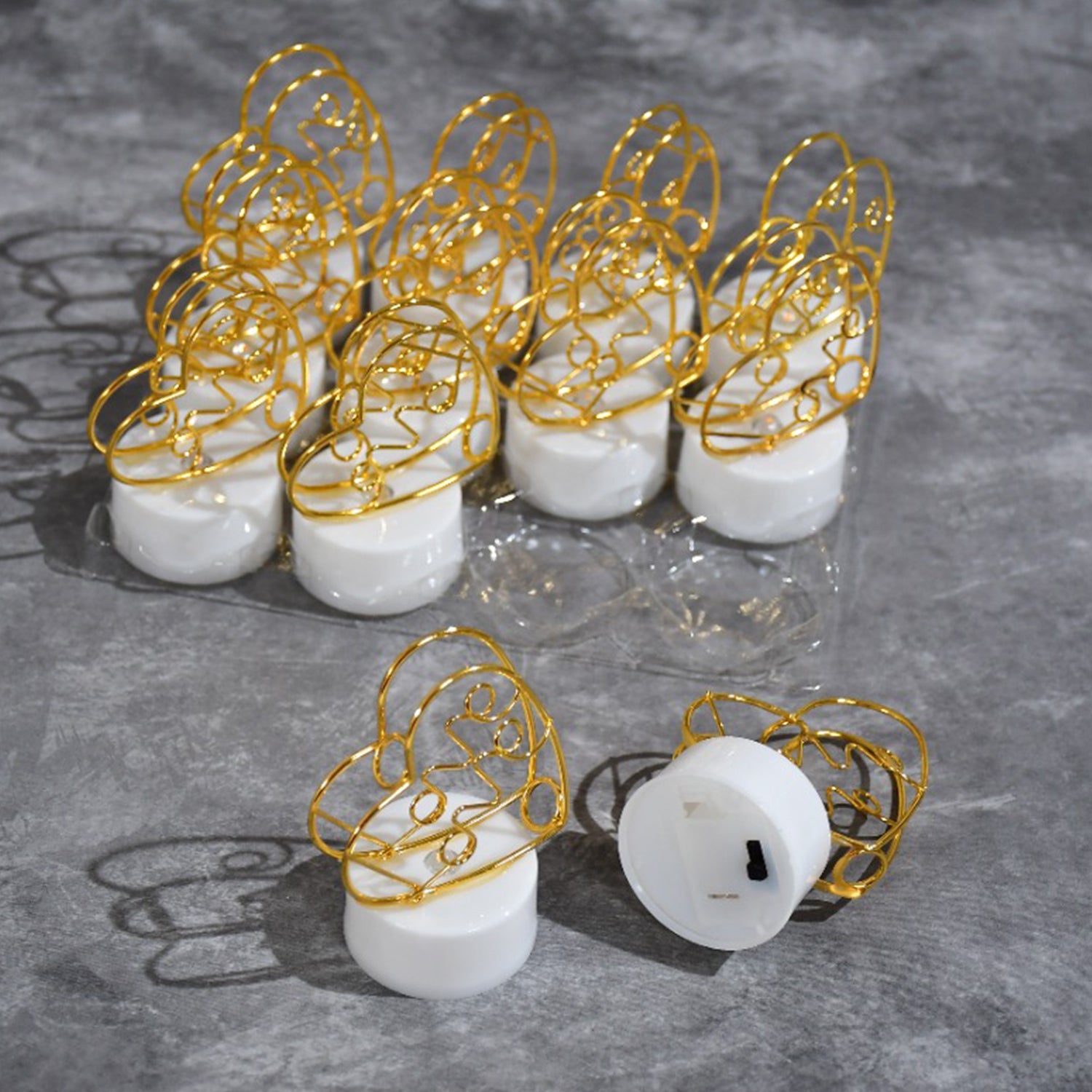 Multicolor Flameless Heart Design LED Candles – Set of 12 for Decoration