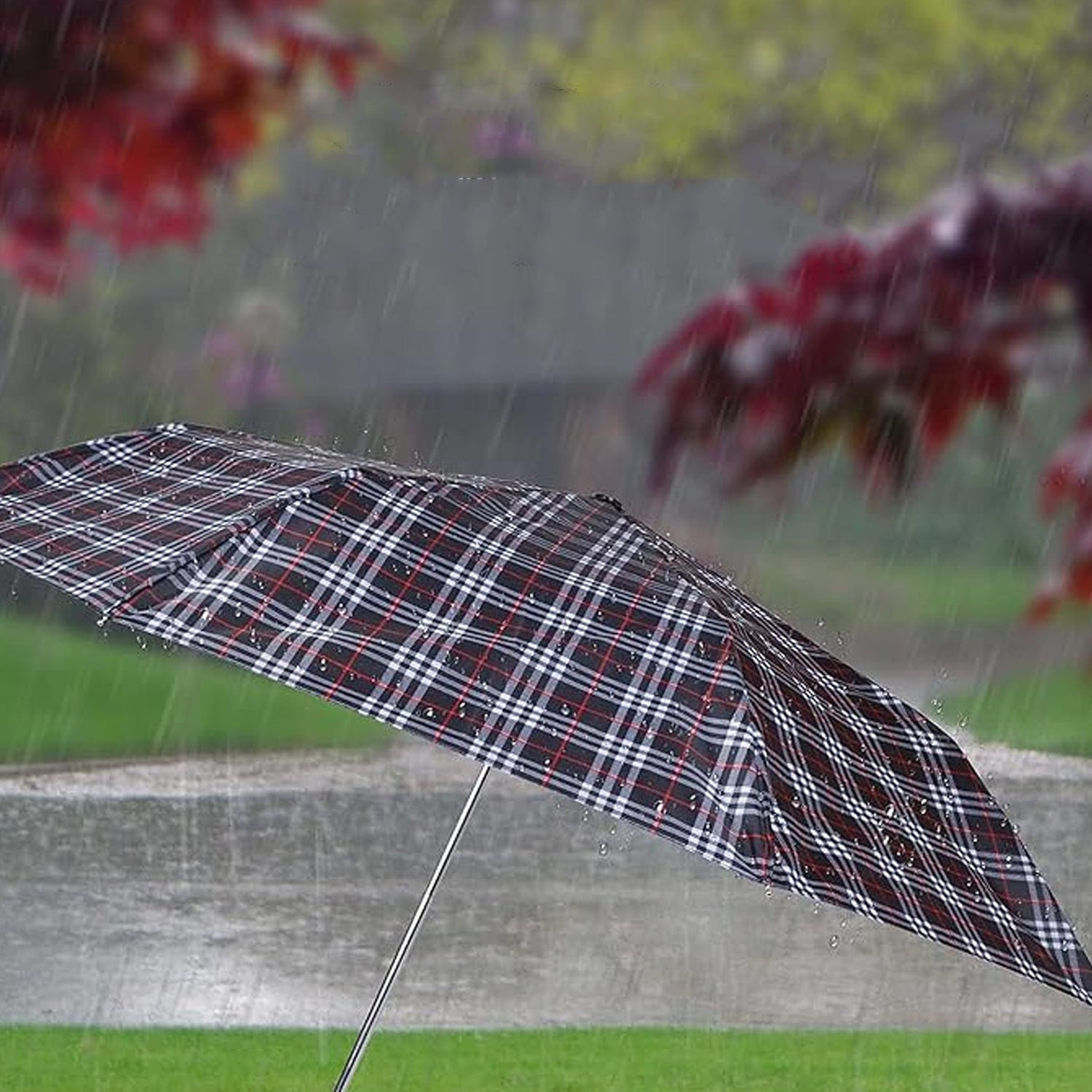 3-Fold Sun  Rain Protective Solid Foldable Umbrella (1 Pc)