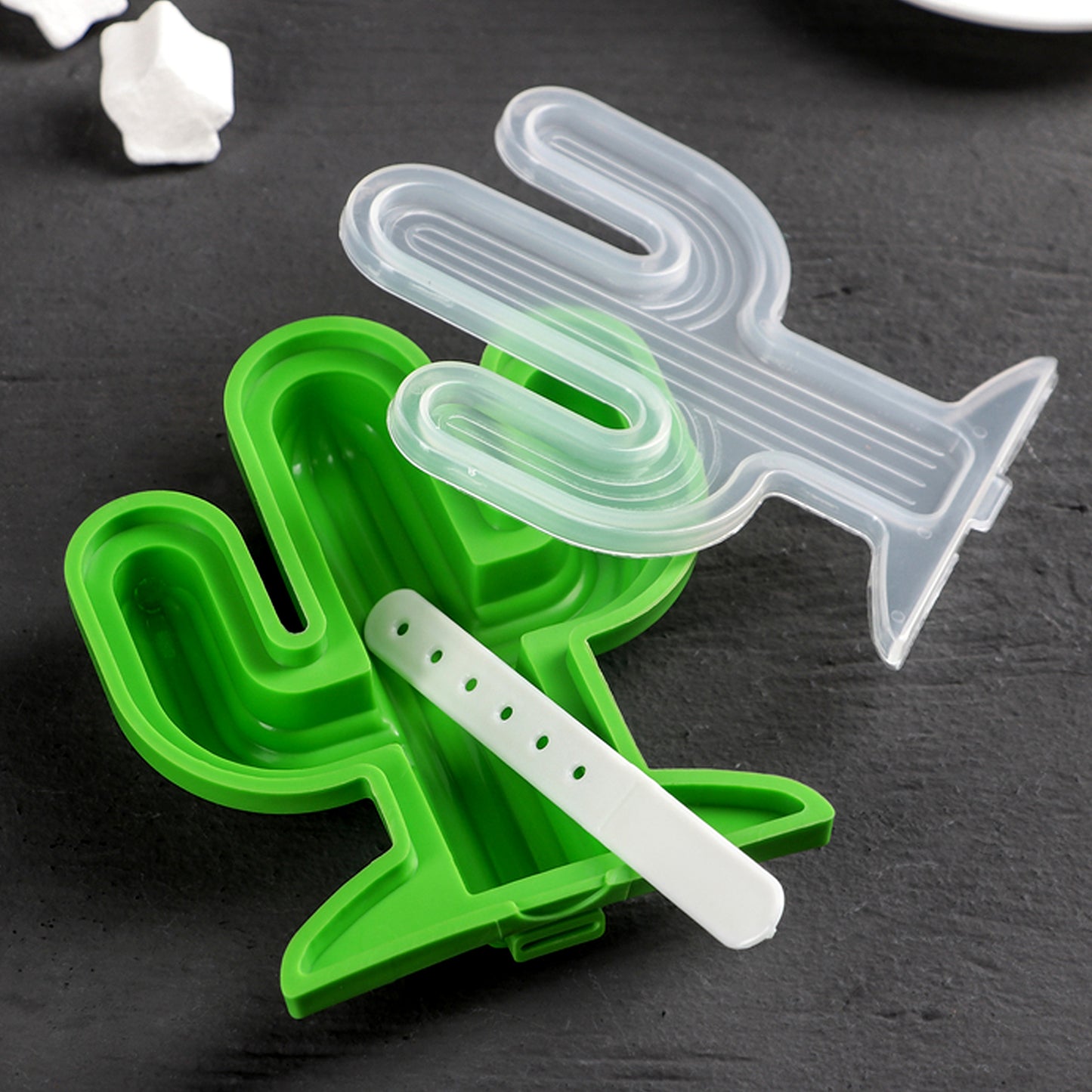 Cactus Shape Mold Durable Cactus Shape Ice Cream Mould Silicone Popsicle Mold Ice Pop Diy Kitchen Tool Ice Molds