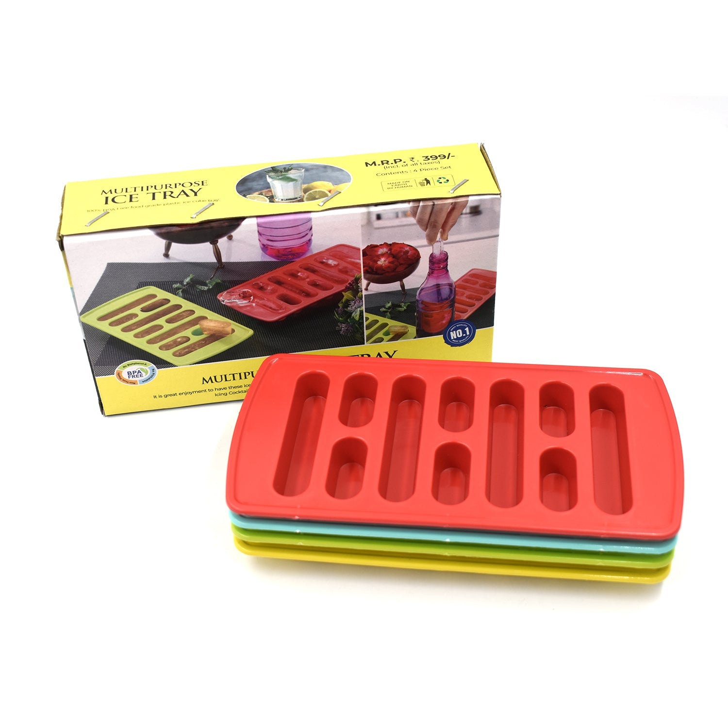 Fancy Ice Tray – 4 Pc Set for Household Use