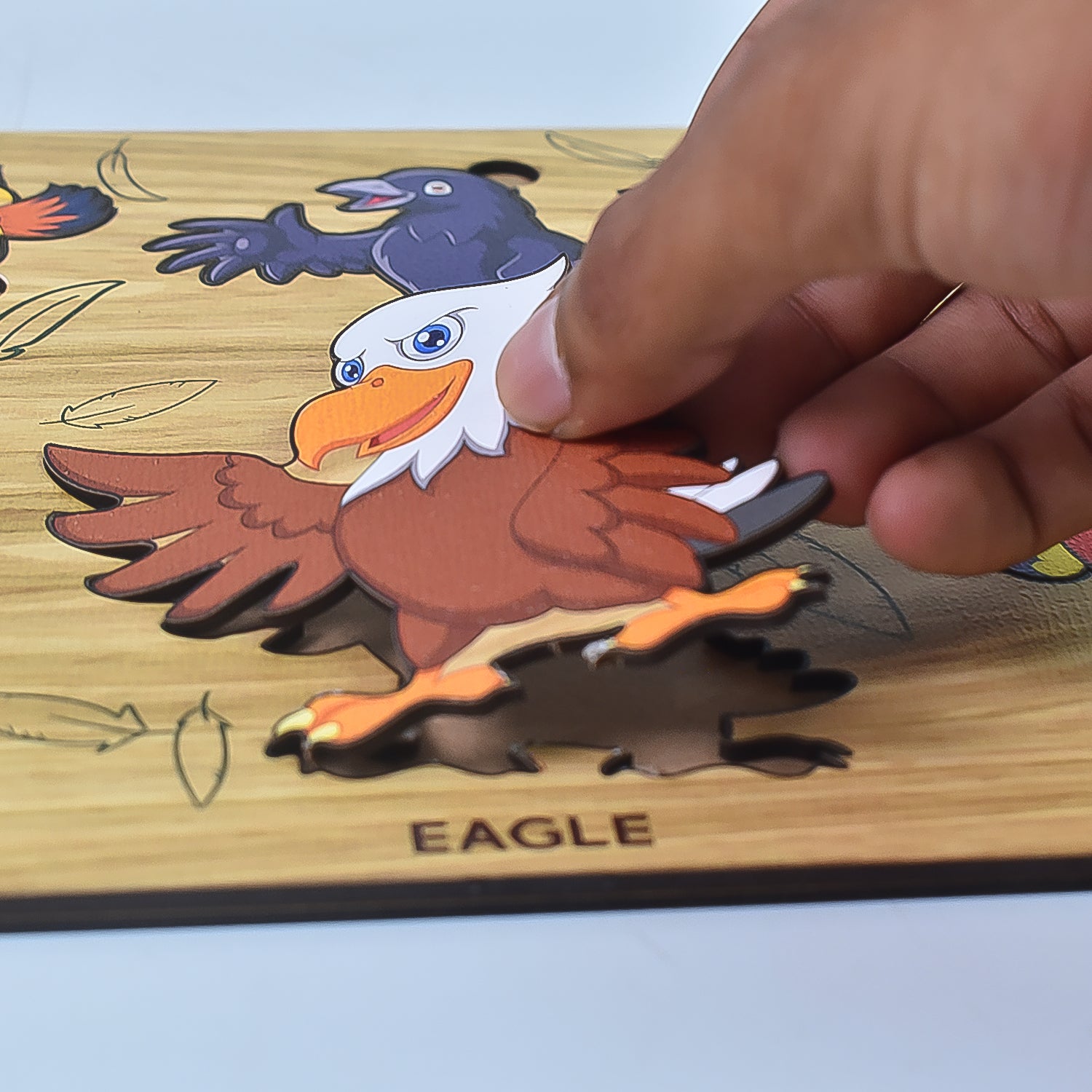 Wooden Bird Puzzle Board - Educational Animal Learning Toy for Kids Development