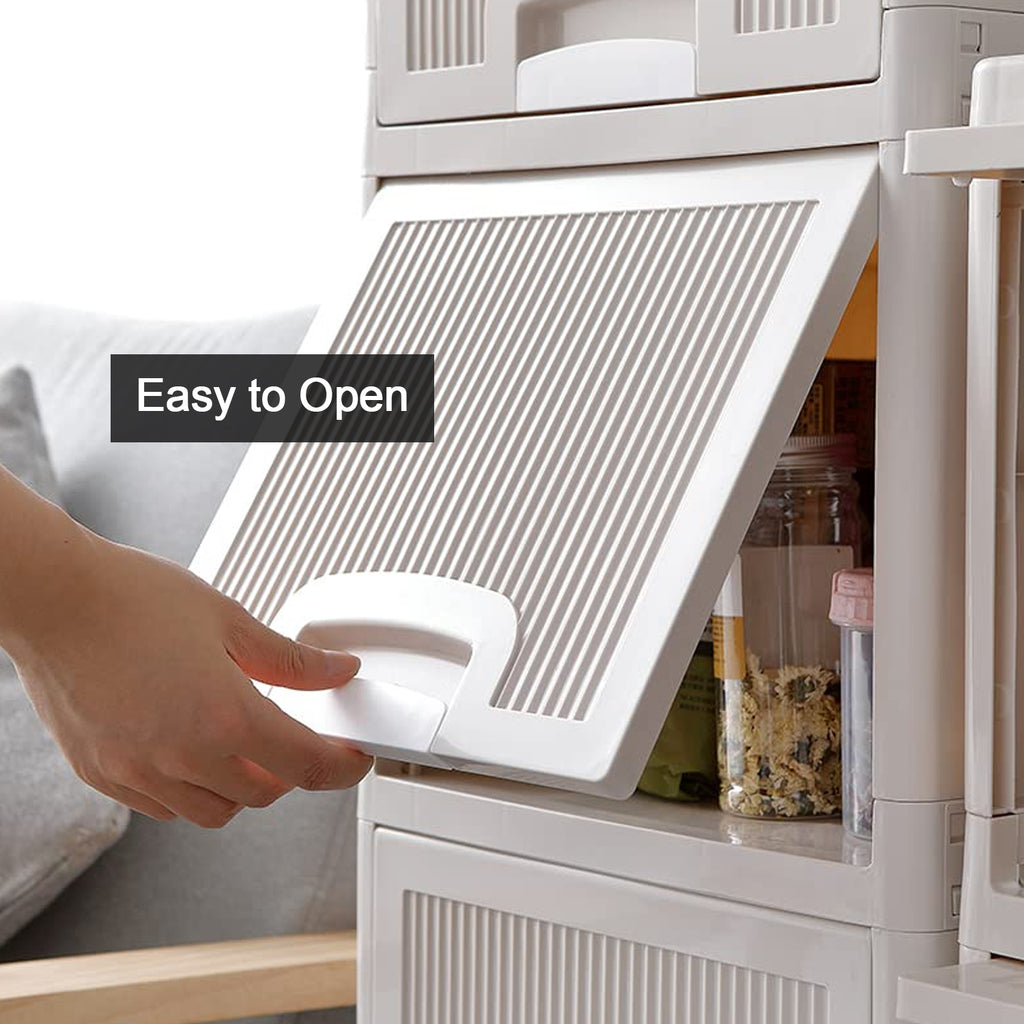 Multipurpose 4-Layer Plastic Storage Cabinet – Foldable Modular Drawer Organizer for Kitchen, Bathroom, Bedroom & Kids’ Room