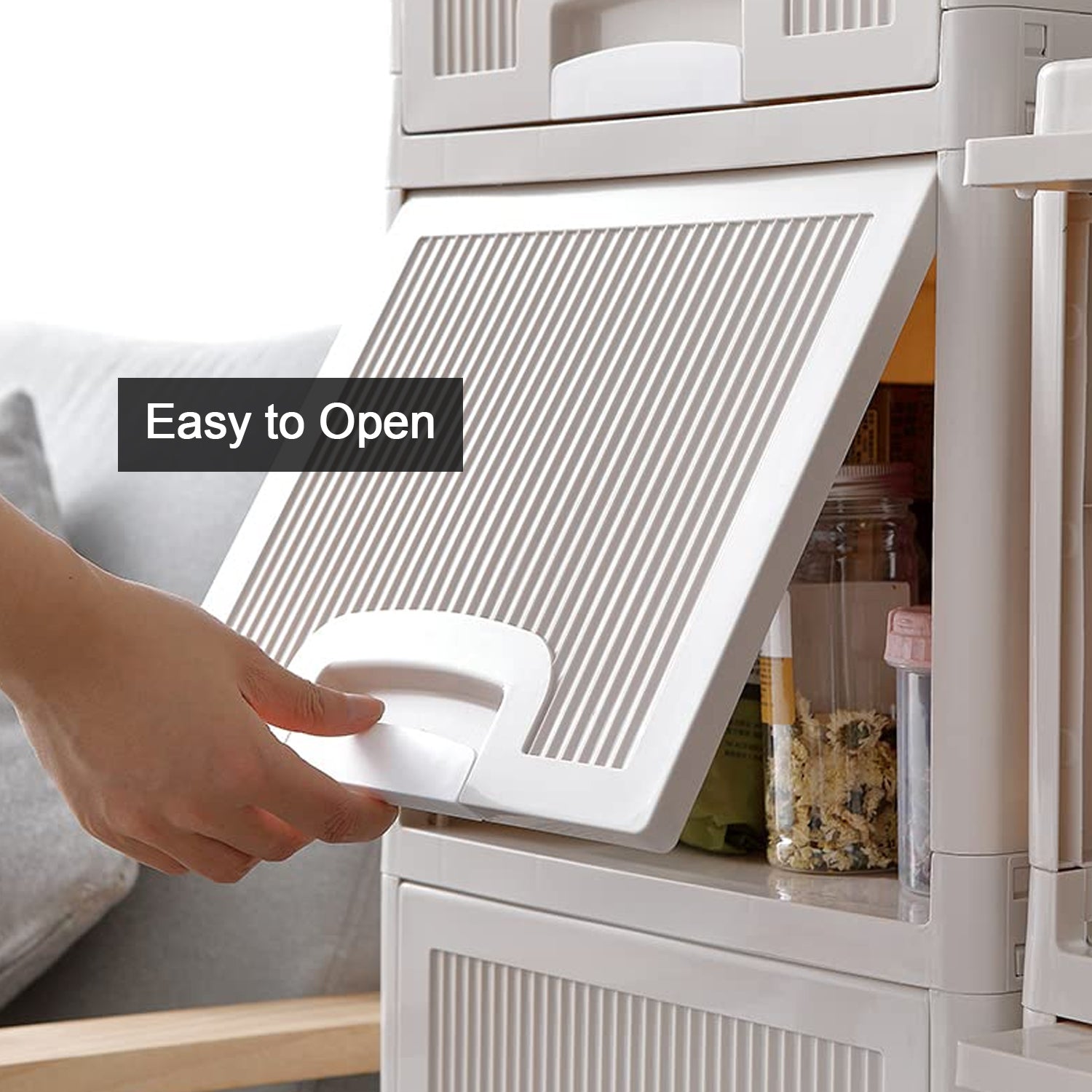 Multipurpose 4-Layer Plastic Storage Cabinet – Foldable Modular Drawer Organizer for Kitchen, Bathroom, Bedroom & Kids’ Room