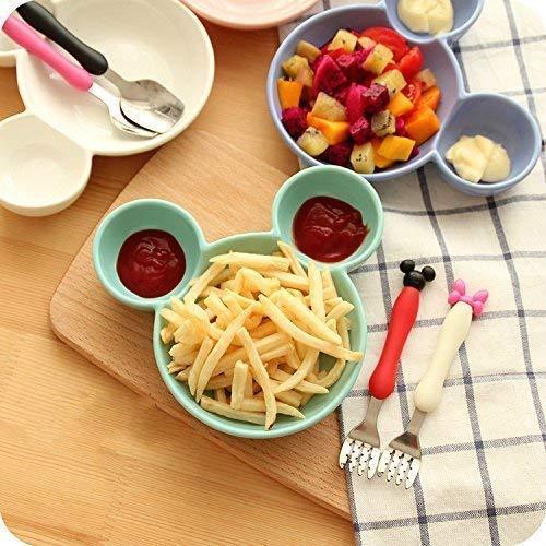 Mickey Shaped Kids/Snack Serving Sectioned Plate: