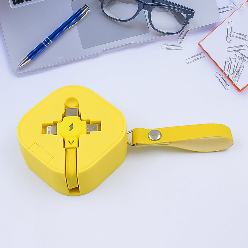 Retractable 3-in-1 Charging Cable – Universal, Tangle-Free &amp; Fast Charging Solution (1 Pc)