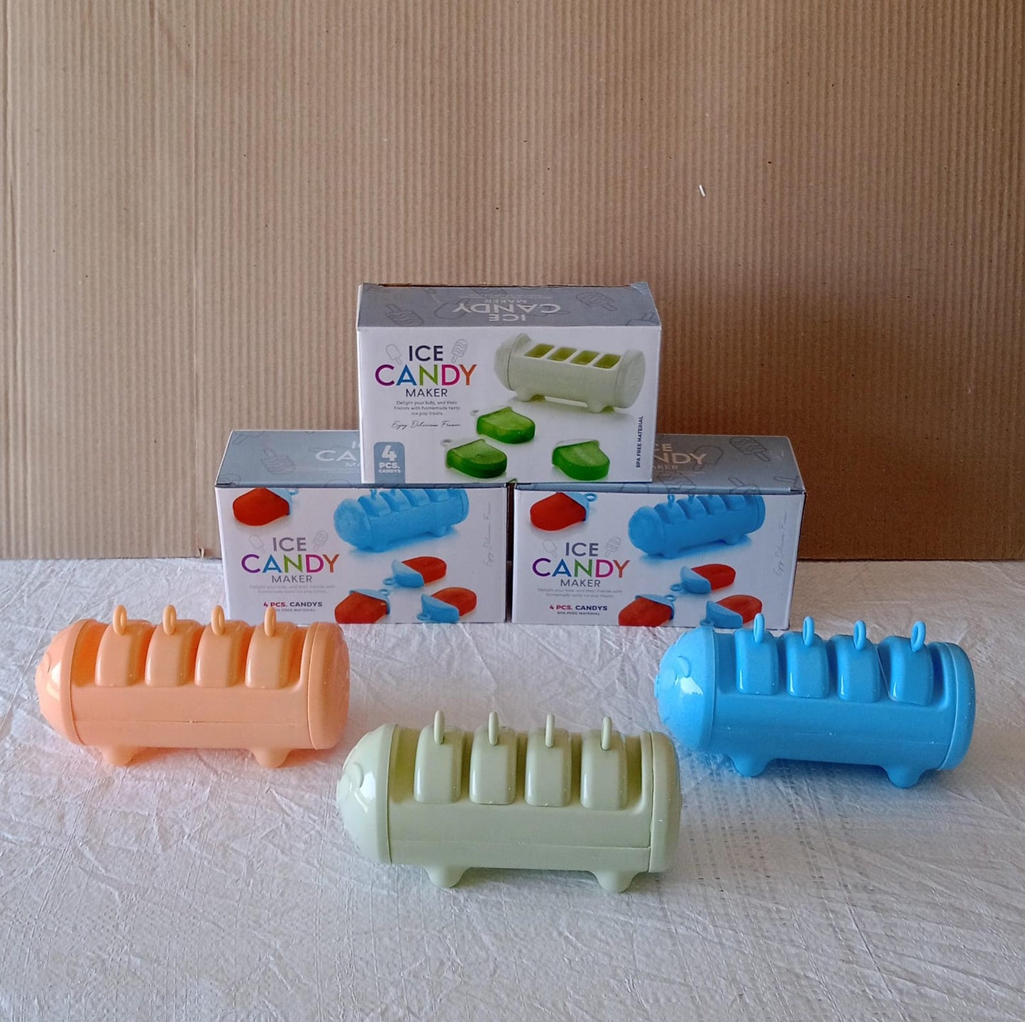 Kulfi Maker Molds Set – 4-Cup BPA-Free Popsicle & Kulfi Moulds for Homemade Frozen Treats (1 Pc / Multicolor)