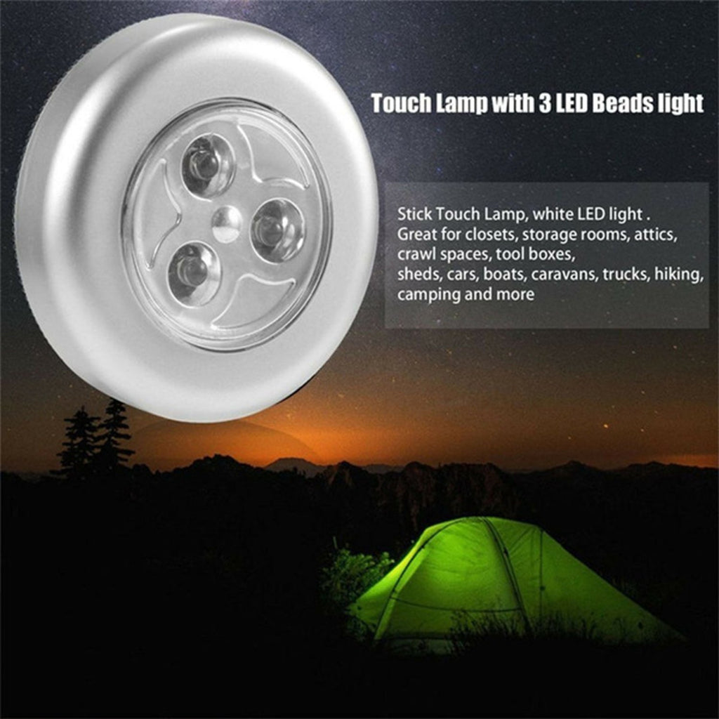 3 LED Cordless Stick Tap Touch Light Lamp – Battery Powered (1 Pc)