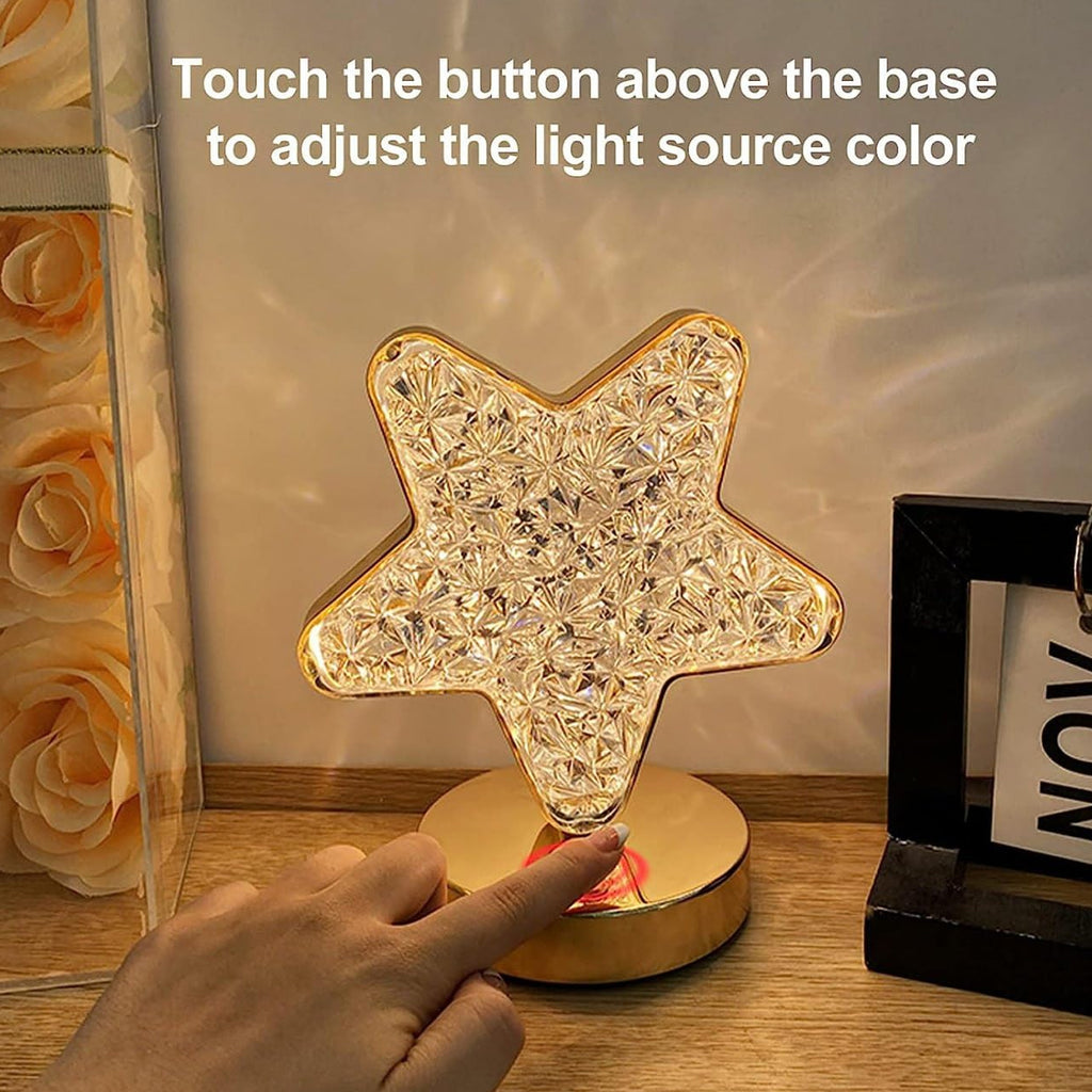 Star Shape Crystal Diamond Lamp – Cordless &amp; Rechargeable