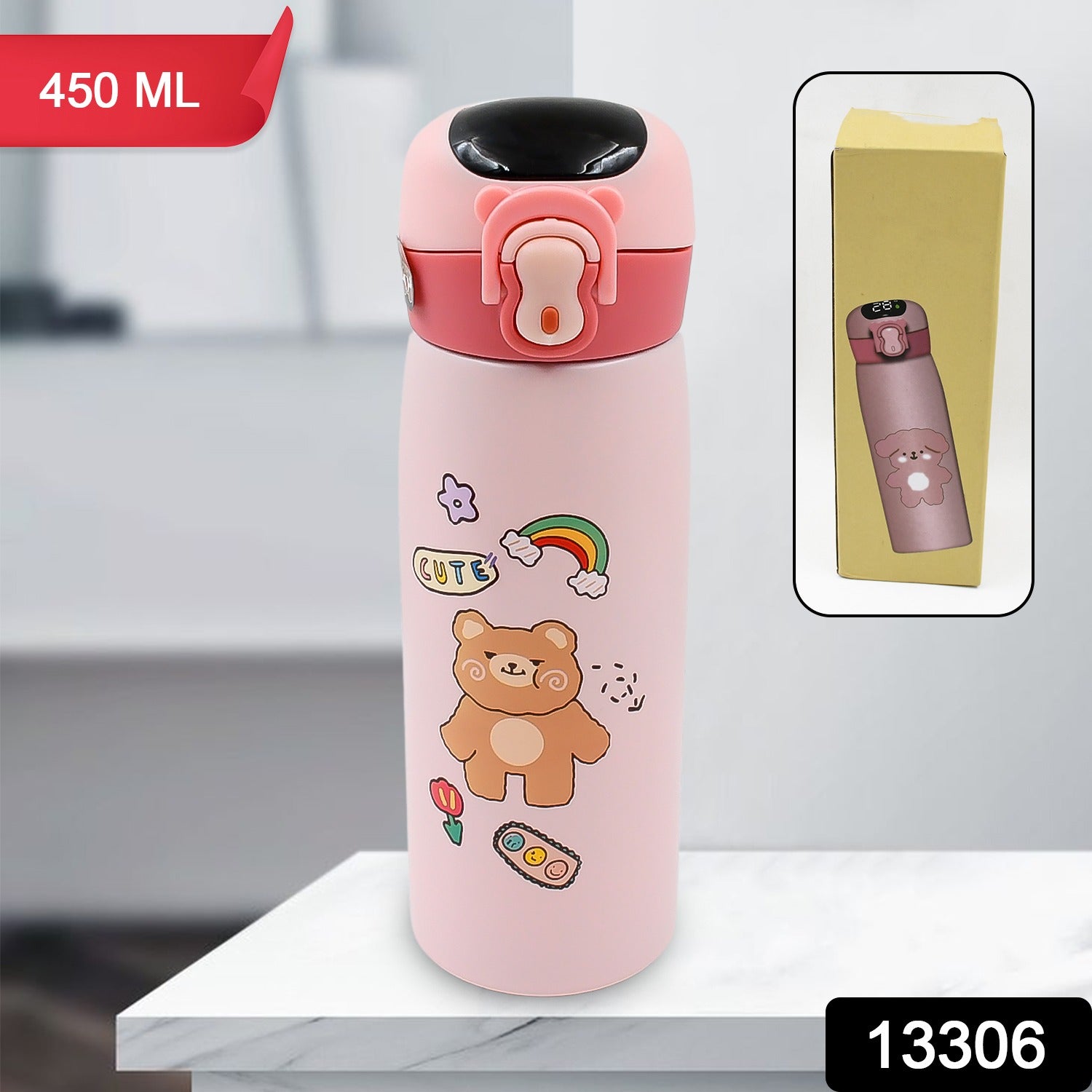 Smart Vacuum Insulated Water Bottle with LED Temperature Display – 450ML