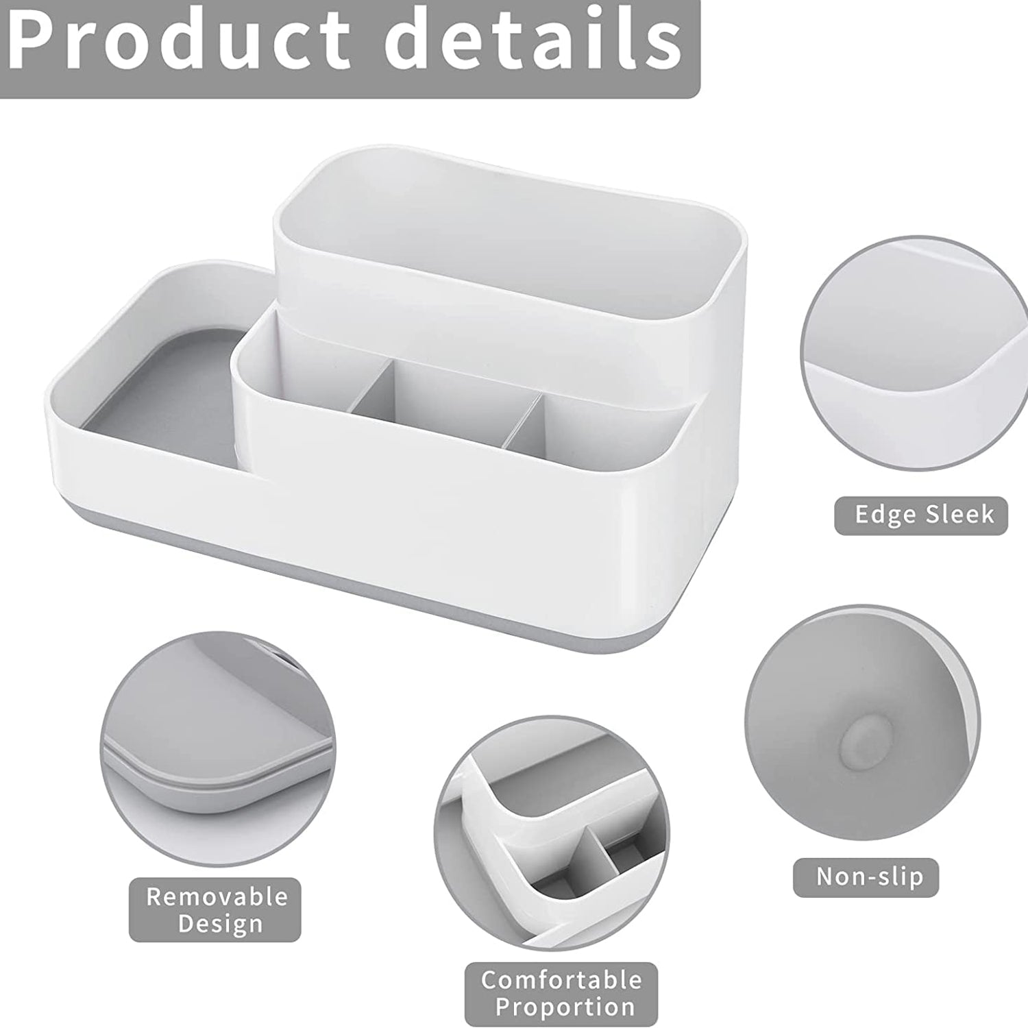 Multifunctional Storage Box – 5-Partition Organizer for Bathroom, Bedroom, Kitchen & Office