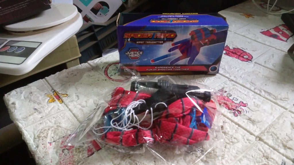 Superhero Web Shooter Toy Set - Kids Wrist Launcher Gloves with Soft Foam Darts