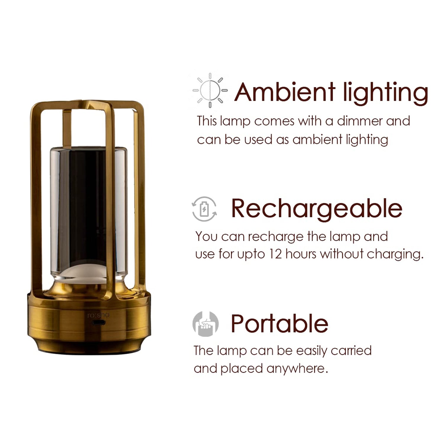 ✨ Crystal Glow Touch Lamp – 3-Color Rechargeable LED Lantern for Bedroom & Mood Lighting