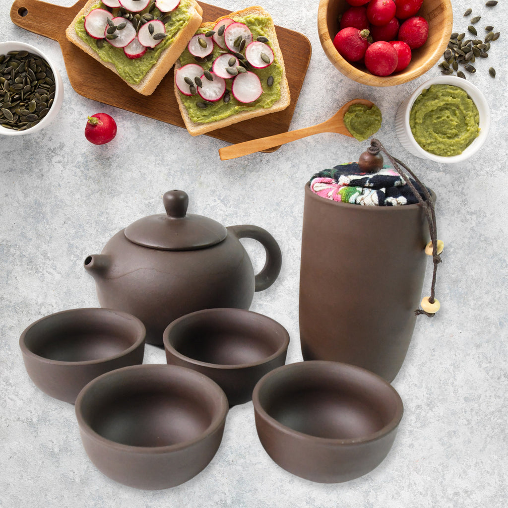 Ceramic Purple Sand Tea Set – Portable Travel Tea Set