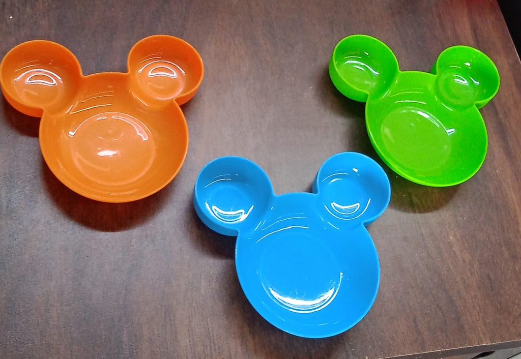 Mickey Mouse Shape Plate for Kids – BPA Free, Unbreakable Cartoon Tableware (1 Pc)
