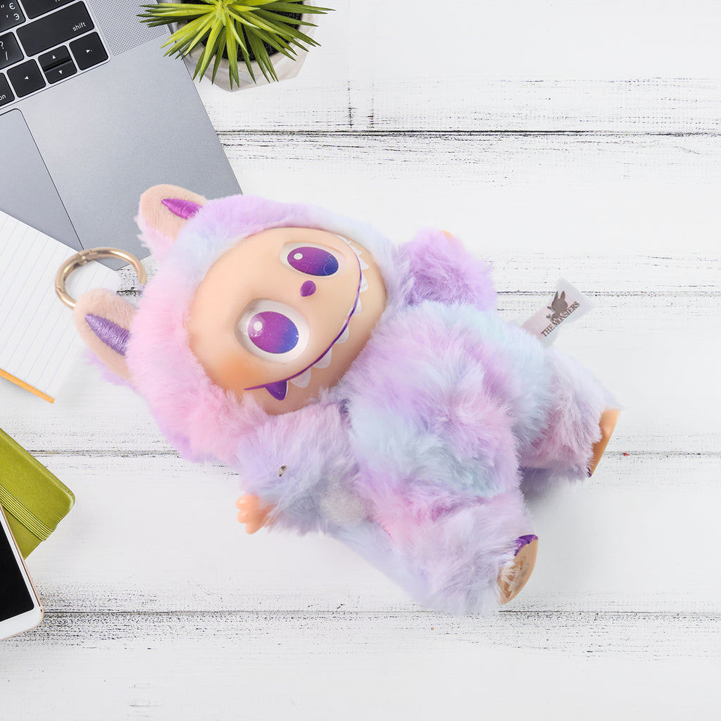 Light Purple Plush Toy Keychain – Soft Mini Cartoon Animal with Hook for Bags, Kids & Gifting