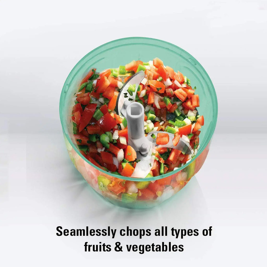 2 in 1 Manual Food Chopper – 6 Blade Handheld Vegetable Cutter (1000ml)
