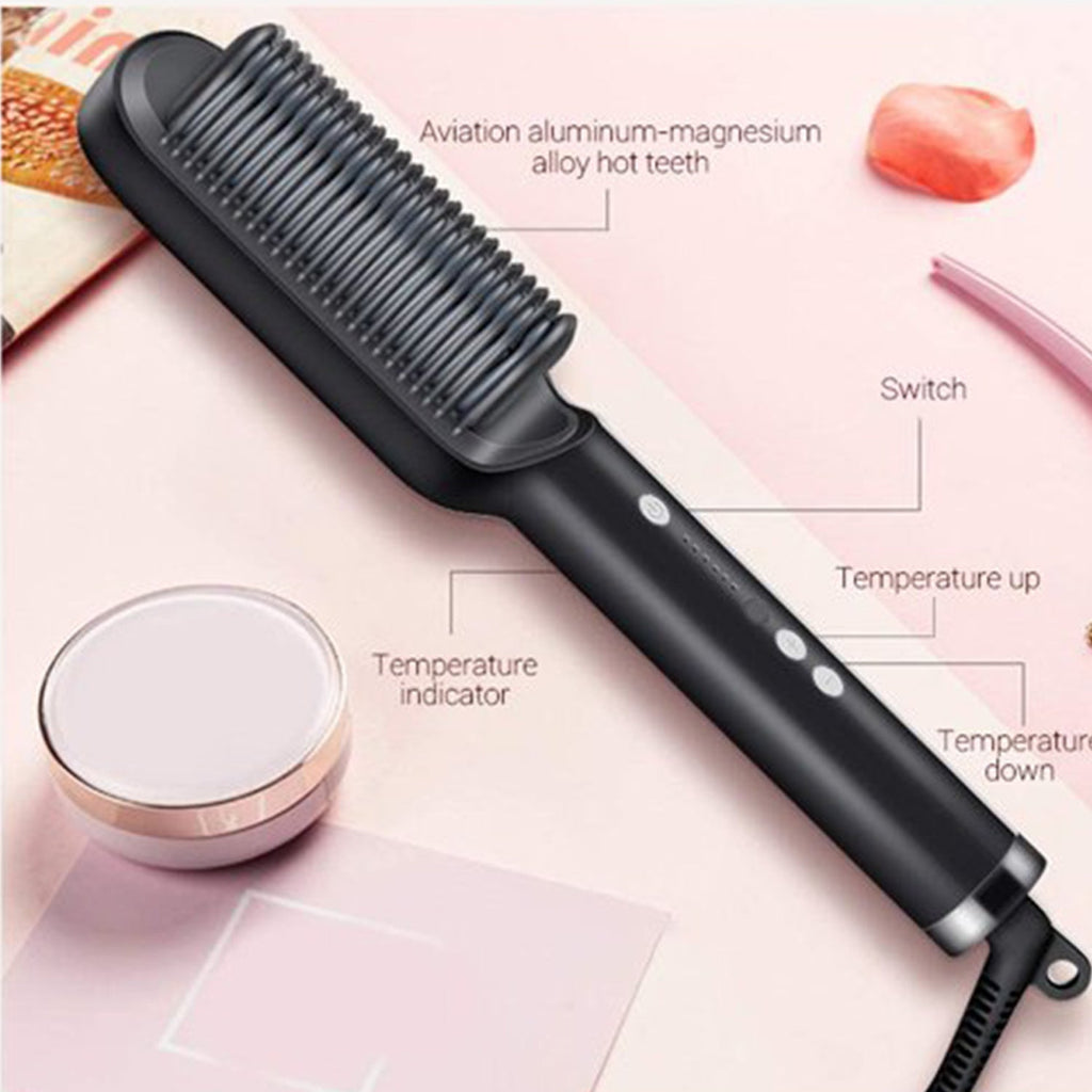Hair Straightening Brush – Fast Heating with Keratin Ceramic Coating